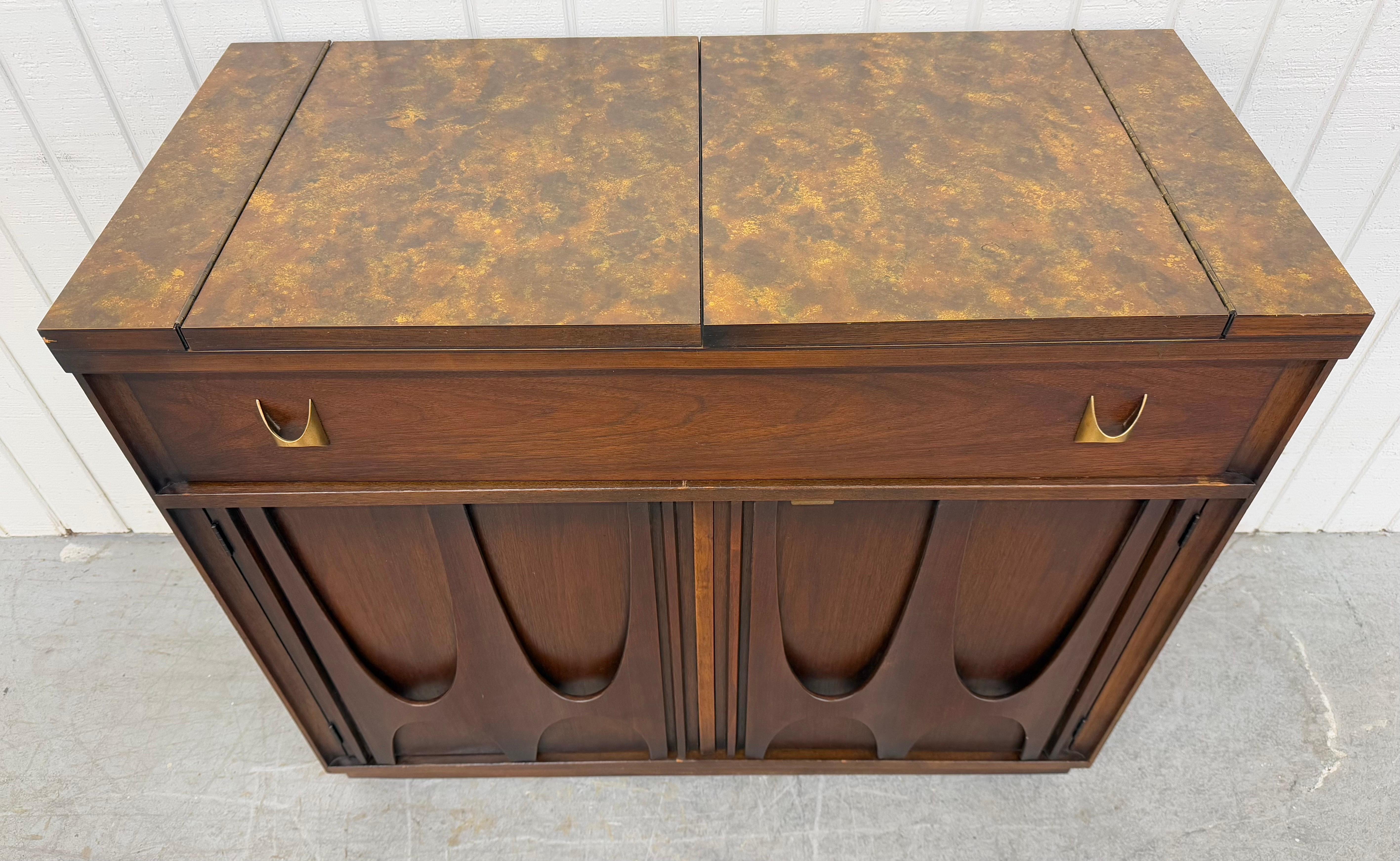 American Mid-Century Modern Broyhill Brasilia Walnut Flip-Top Server