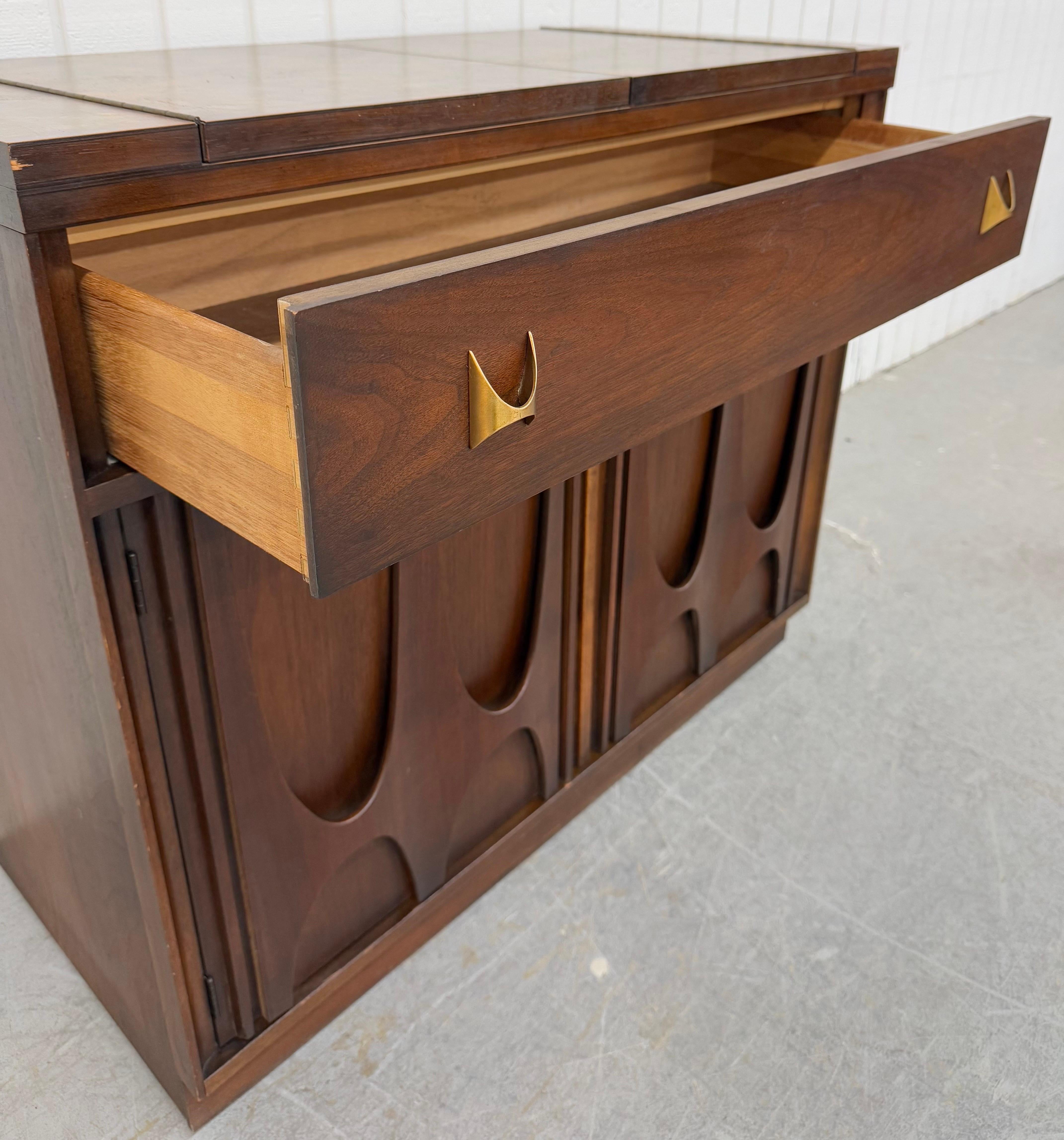 20th Century Mid-Century Modern Broyhill Brasilia Walnut Flip-Top Server