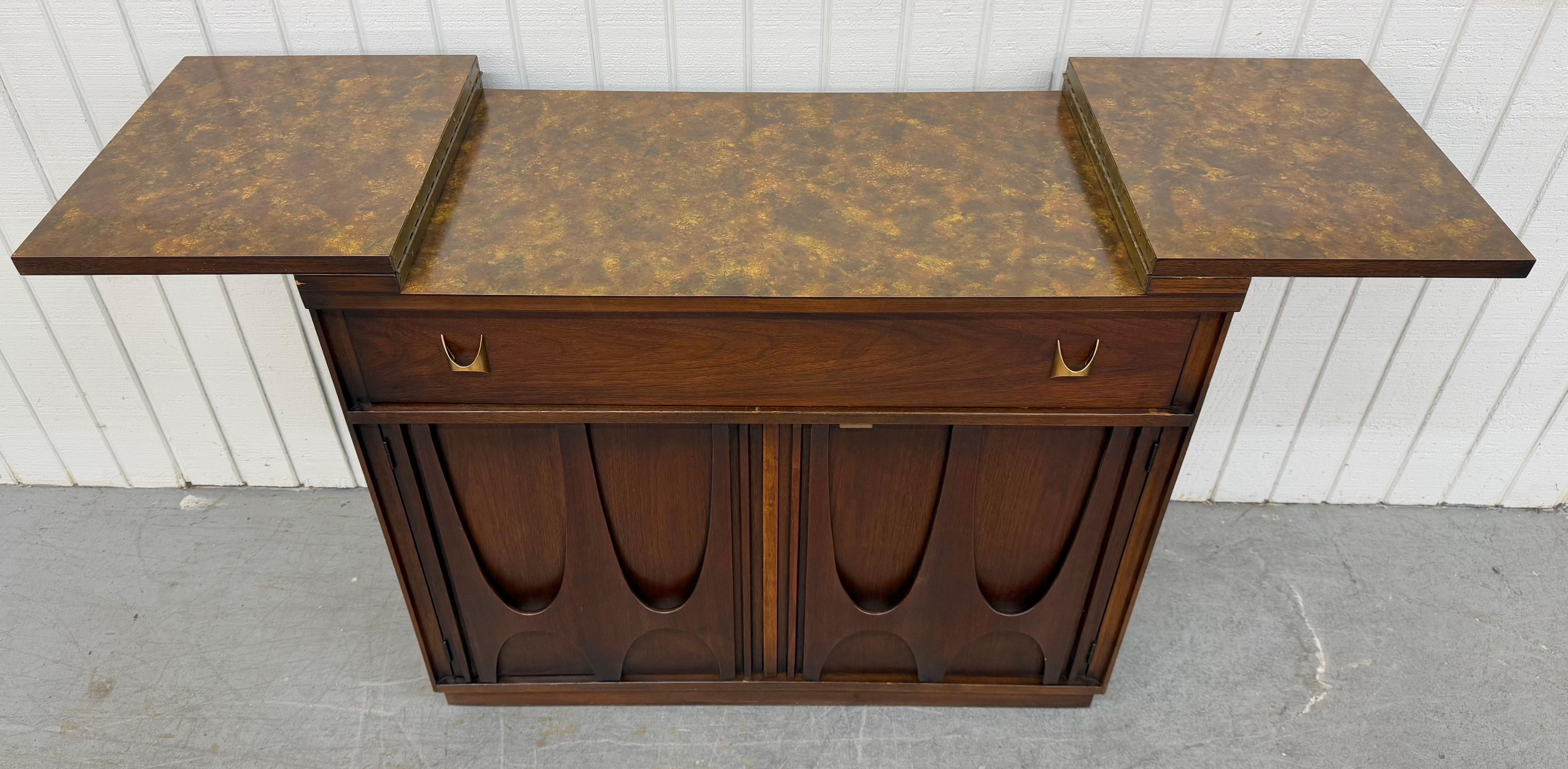 Mid-Century Modern Broyhill Brasilia Walnut Flip-Top Server 2