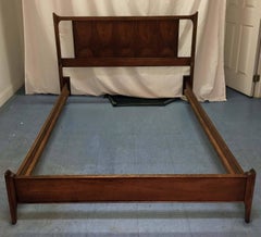 Mid-Century Modern Broyhill Brasilia Walnut Full Size Bed Frame