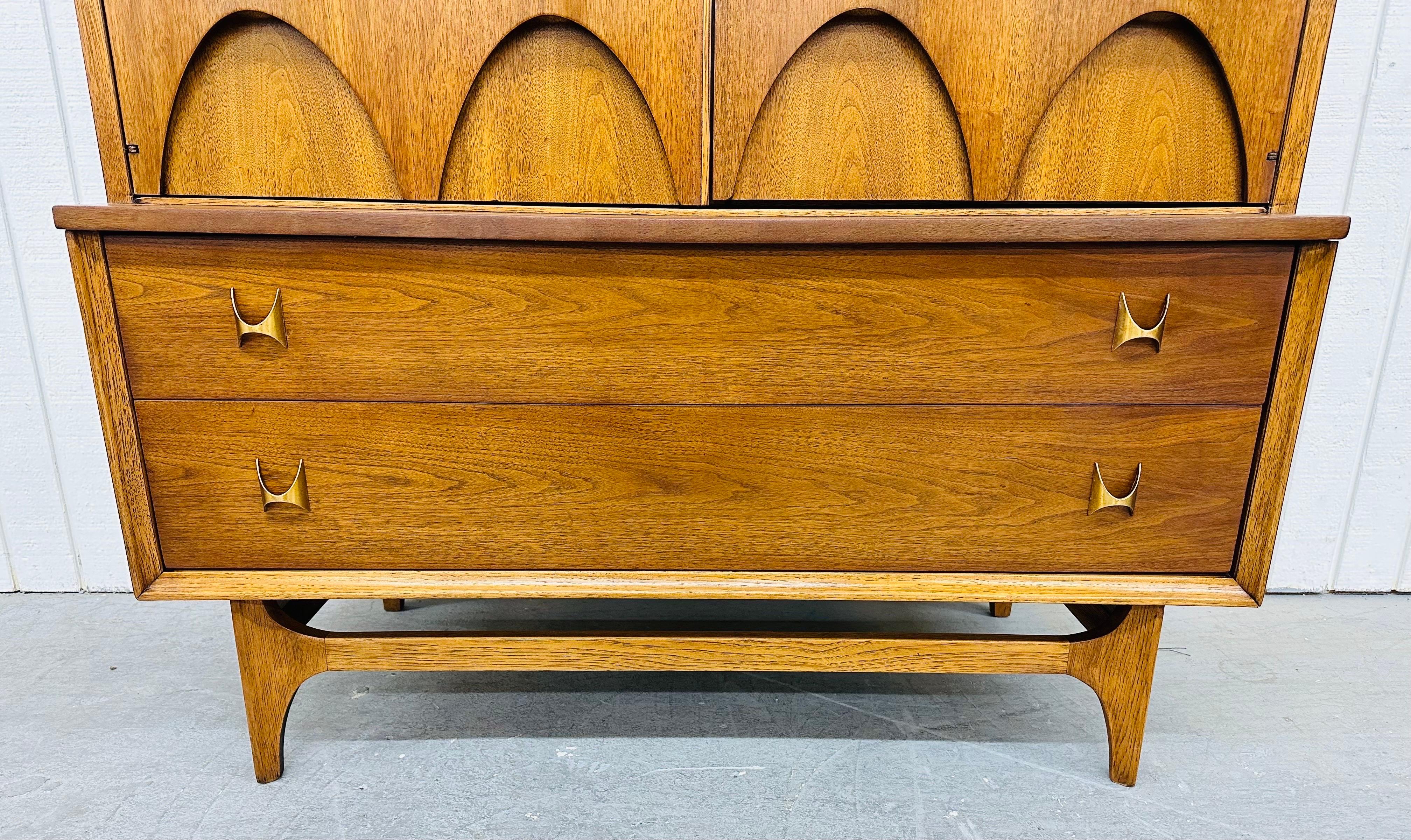 Mid-Century Modern Broyhill Brasilia Walnut High Chest 2
