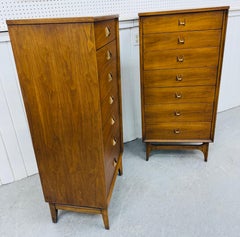 Mid-Century Modern Broyhill Brasilia Walnut Lingerie Chests - Set of 2