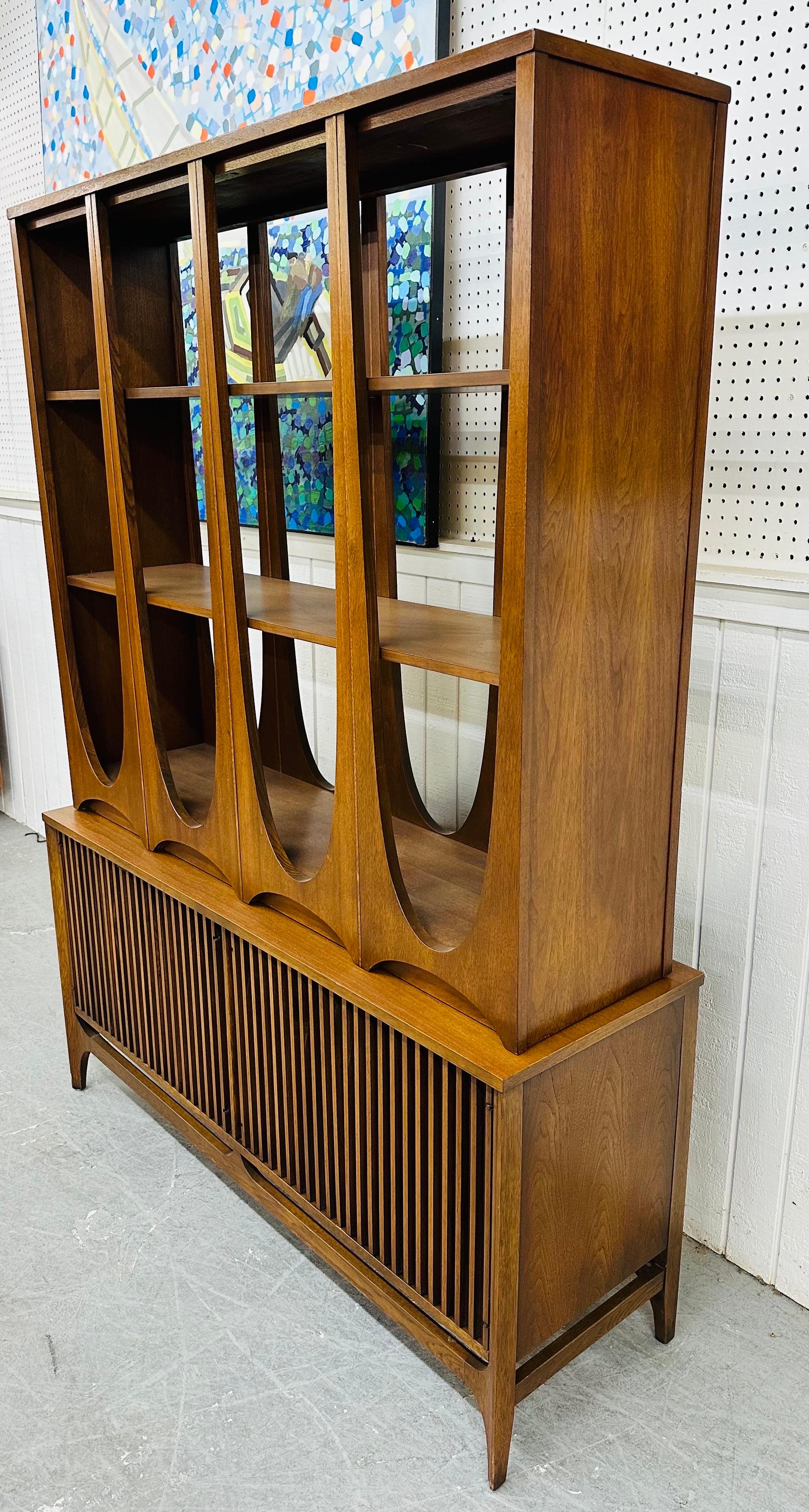 American Mid-Century Modern Broyhill Brasilia Walnut Room Divider