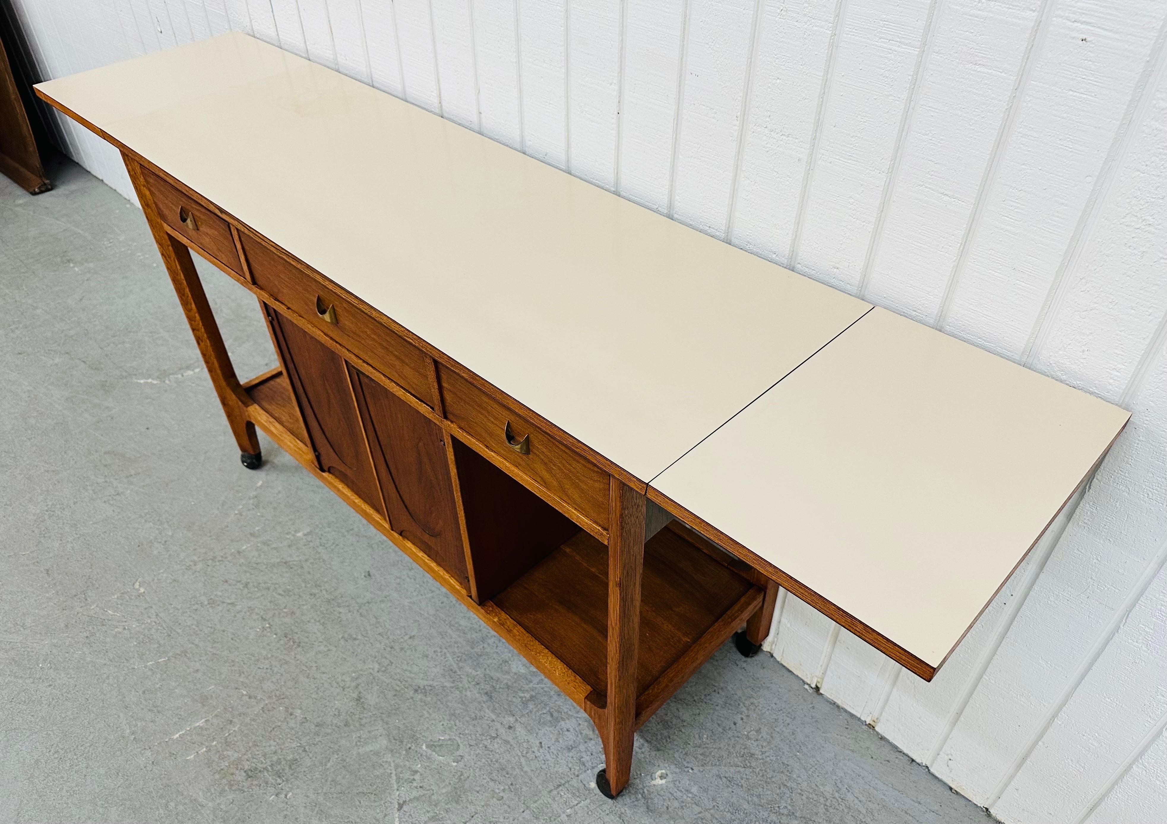 Mid-Century Modern Broyhill Brasilia Walnut Serving Cart 1
