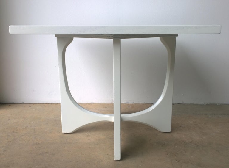 1960s Broyhill Brasilia Lacquered White Wood Side or End or Coffee