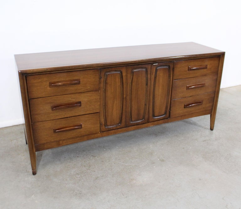 Mid Century Modern Broyhill Emphasis Walnut Credenza Dresser For