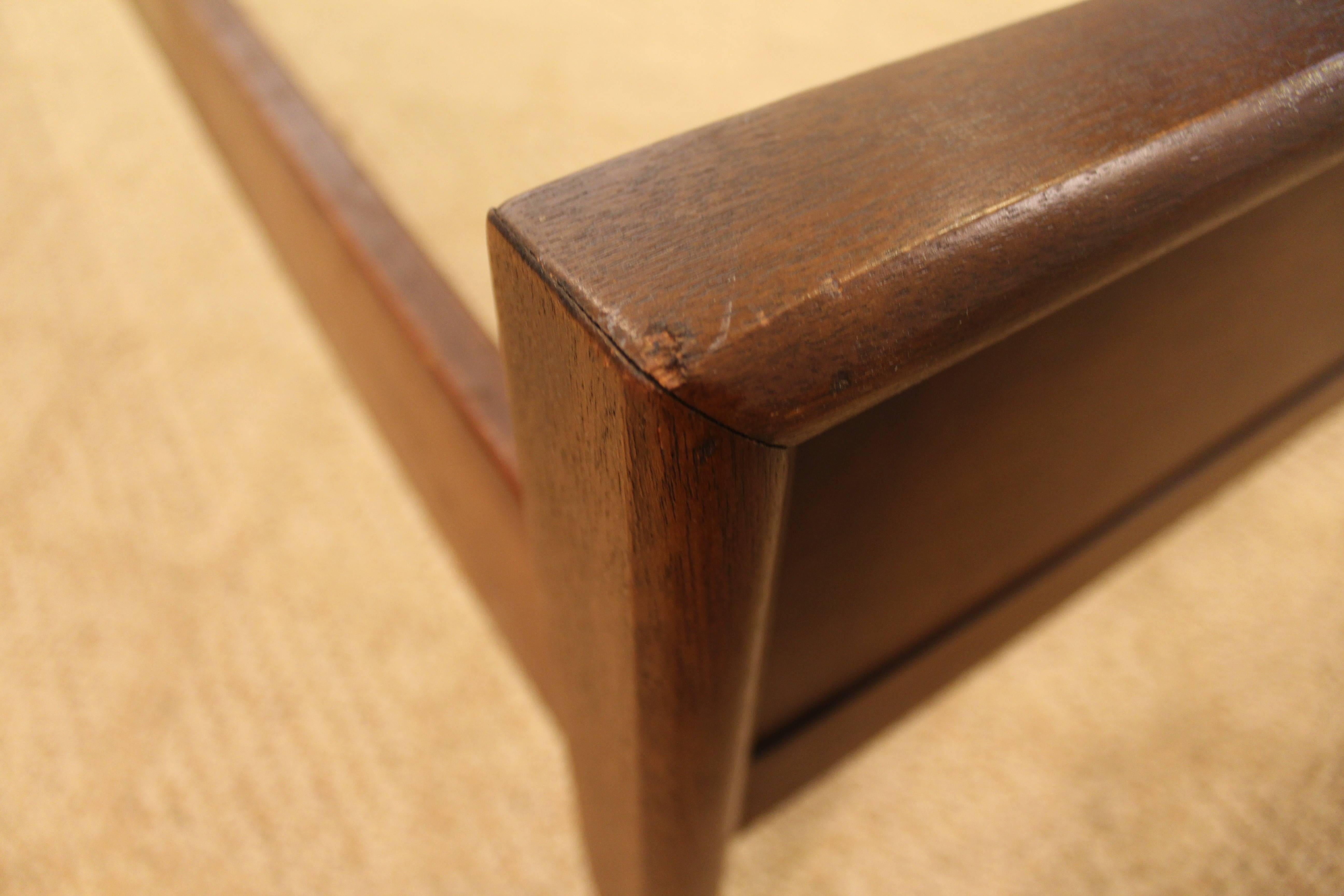 Cadre de lit bibliothèque taille normale Broyhill Emphasis Walnut Mid-Century Modern 3