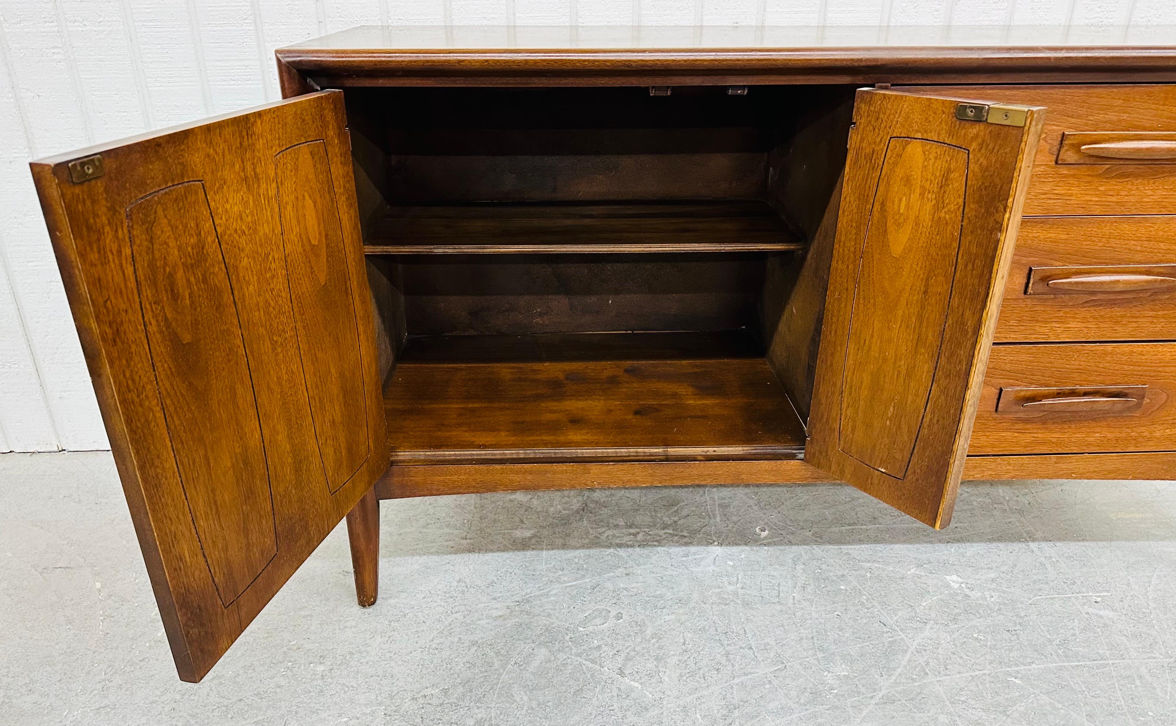 Mid-Century Modern Broyhill Emphasis Walnut Sideboard 1