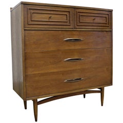 Vintage Mid-Century Modern Broyhill Premier Sculptra Tall Chest of Drawers
