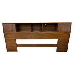 Mid-Century Modern Broyhill Saga King Size Walnut Headboard