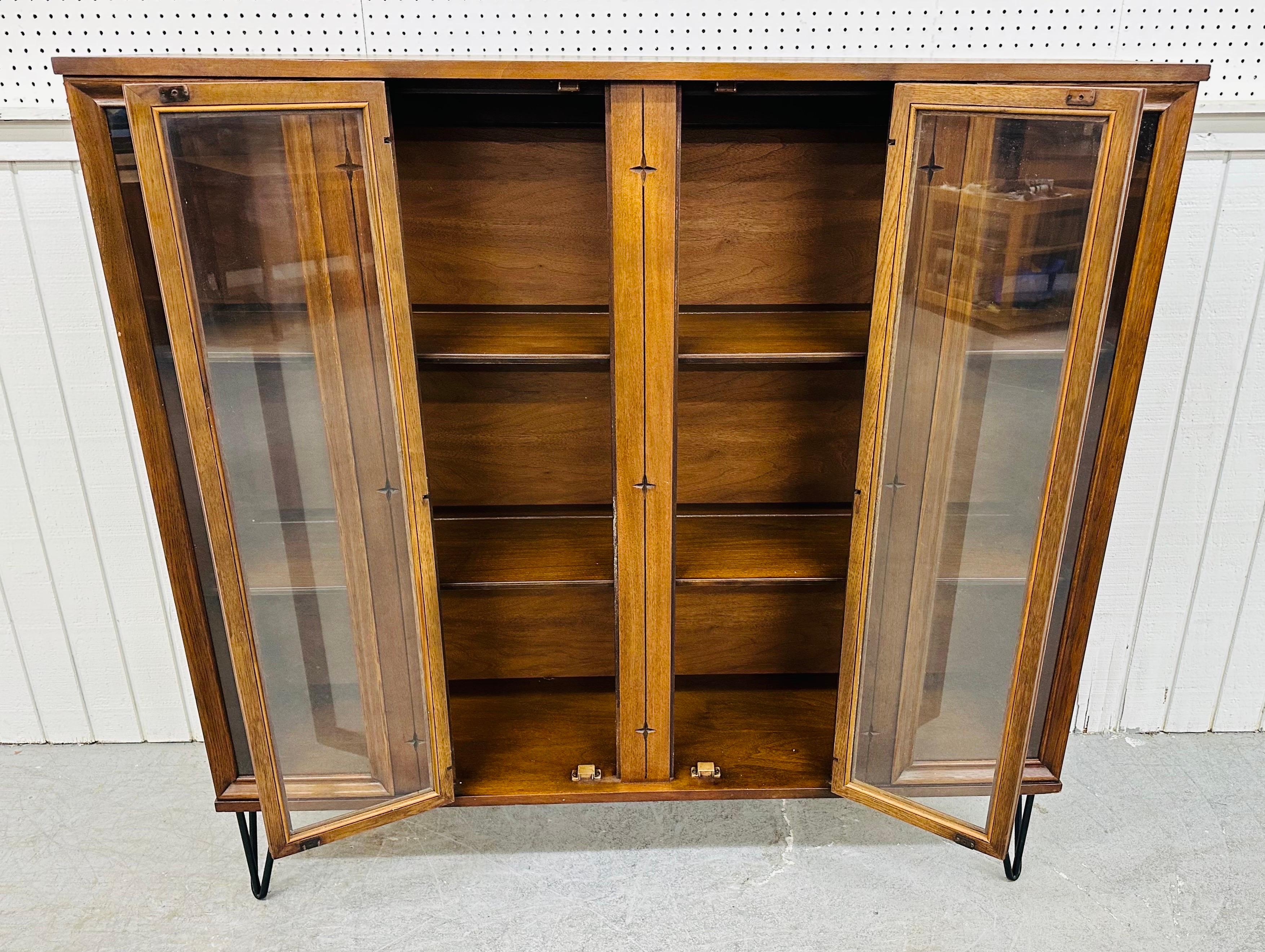 American Mid-Century Modern Broyhill Saga Walnut Bookcase