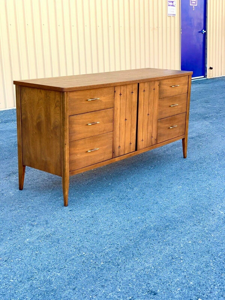 MidCentury Modern Broyhill Saga Walnut Credenza Sideboard Low Boy