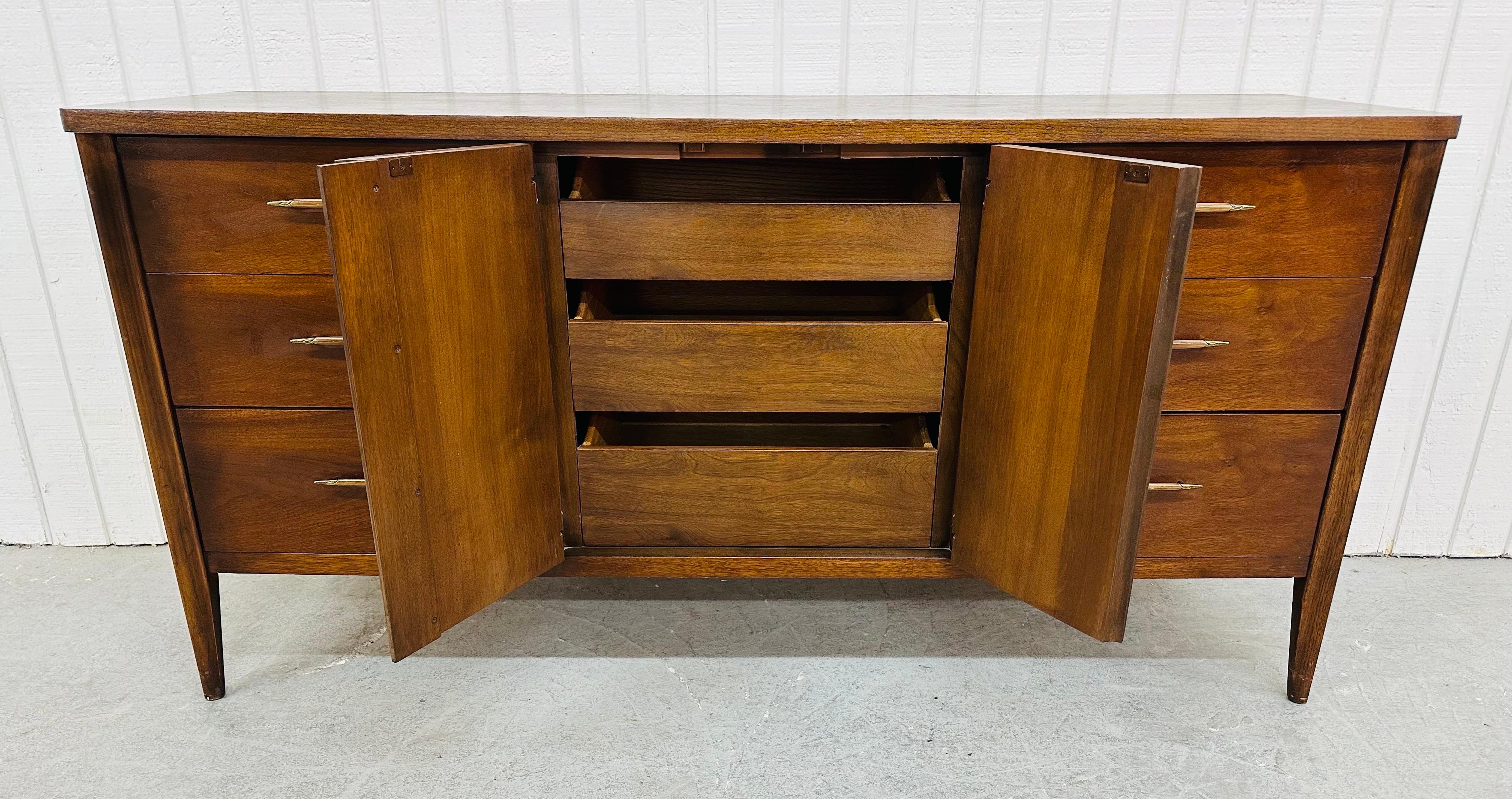 Mid-Century Modern Broyhill Saga Walnut Triple Dresser 1