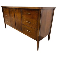 Mid-Century Modern Broyhill Saga Walnut Triple Dresser