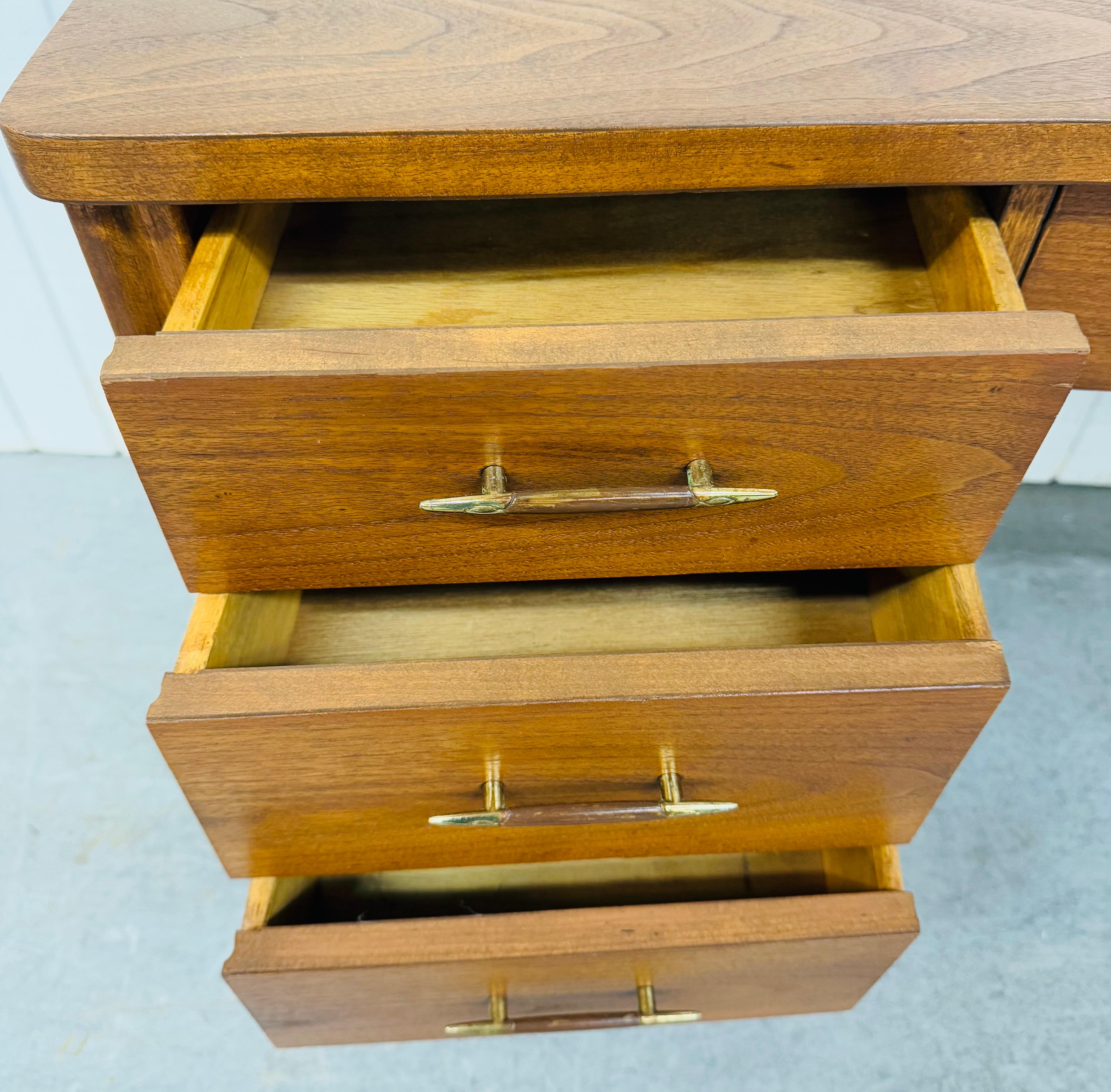 Mid-Century Modern Broyhill Saga Walnut Writing Desk 1