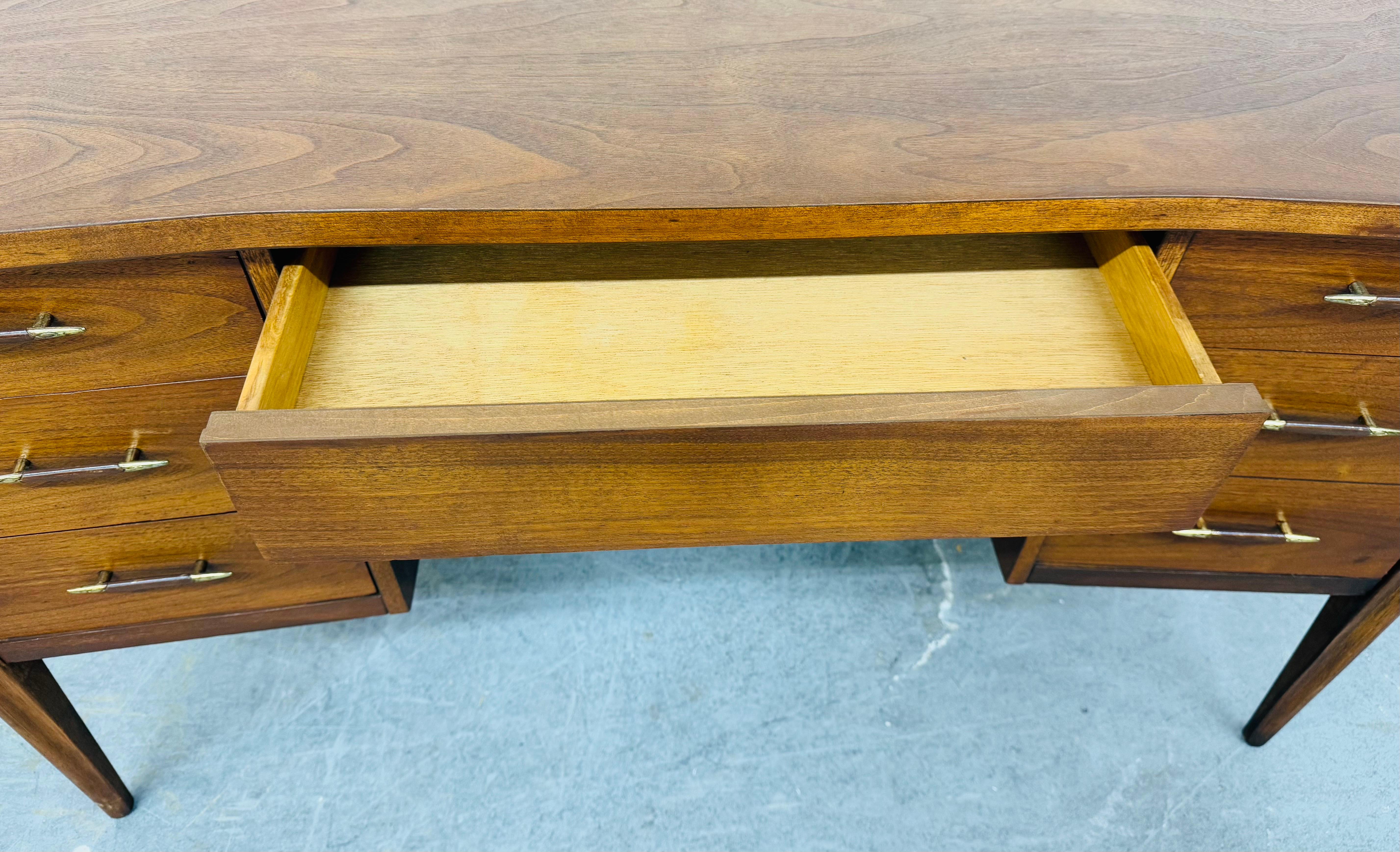 Mid-Century Modern Broyhill Saga Walnut Writing Desk 2