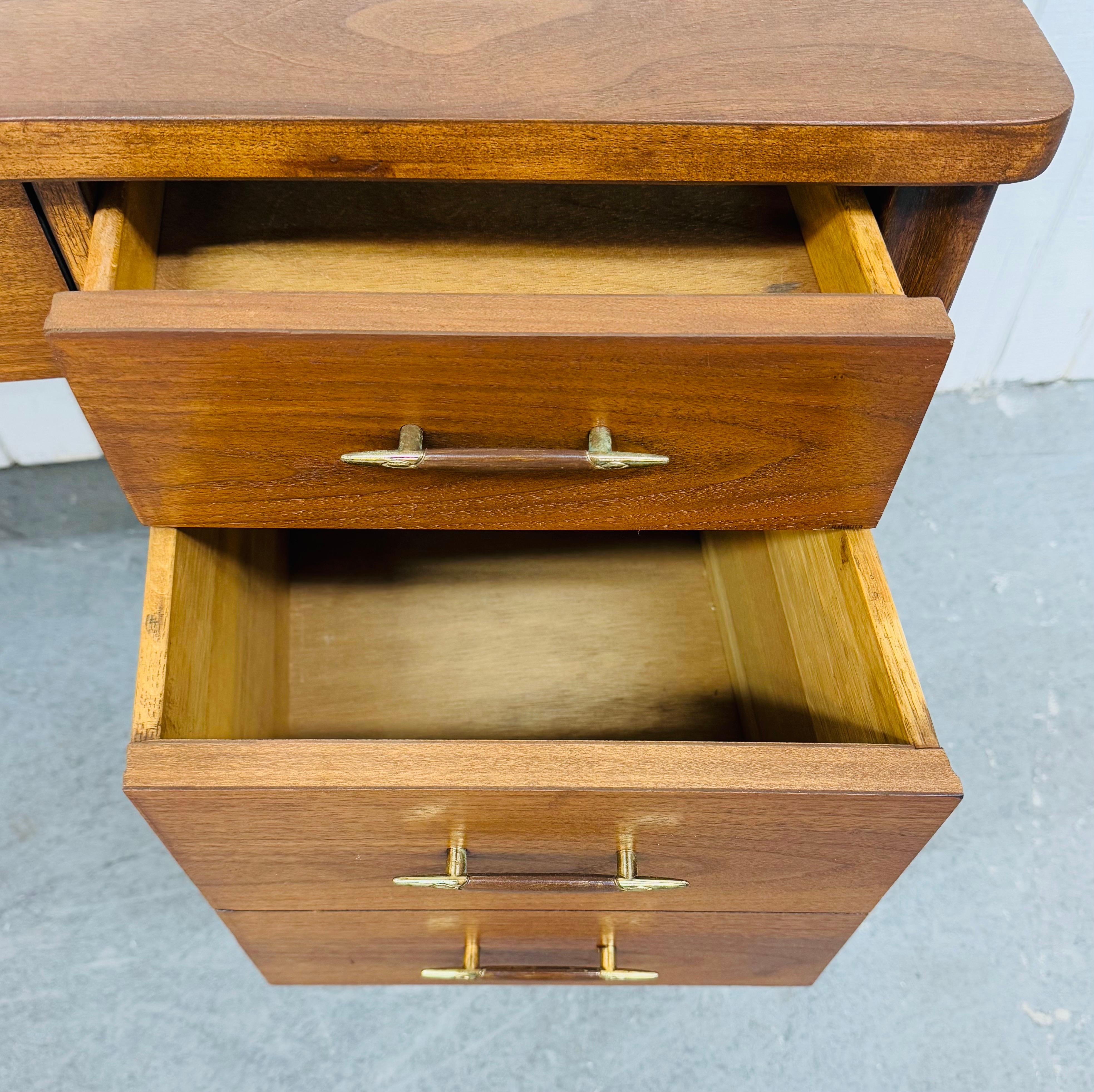Mid-Century Modern Broyhill Saga Walnut Writing Desk 3