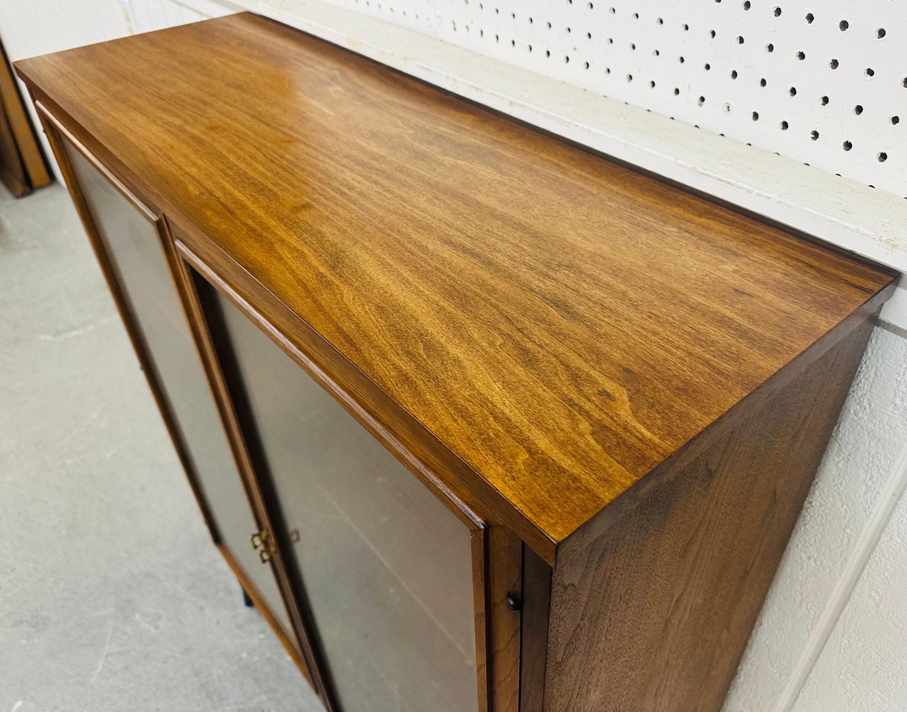 Metal Mid-Century Modern Broyhill Sculptra Walnut Bookcase