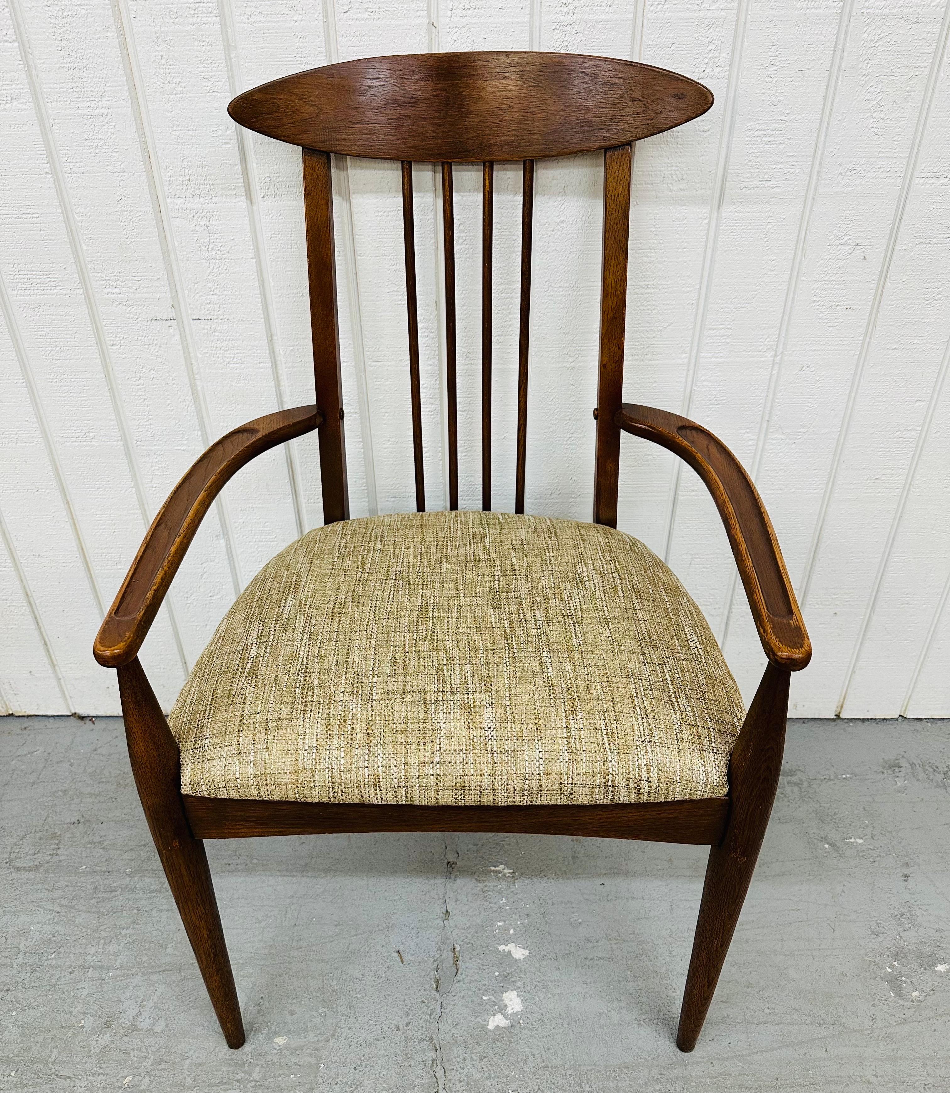 American Mid-Century Modern Broyhill Sculptra Walnut Dining Chairs - Set of 6