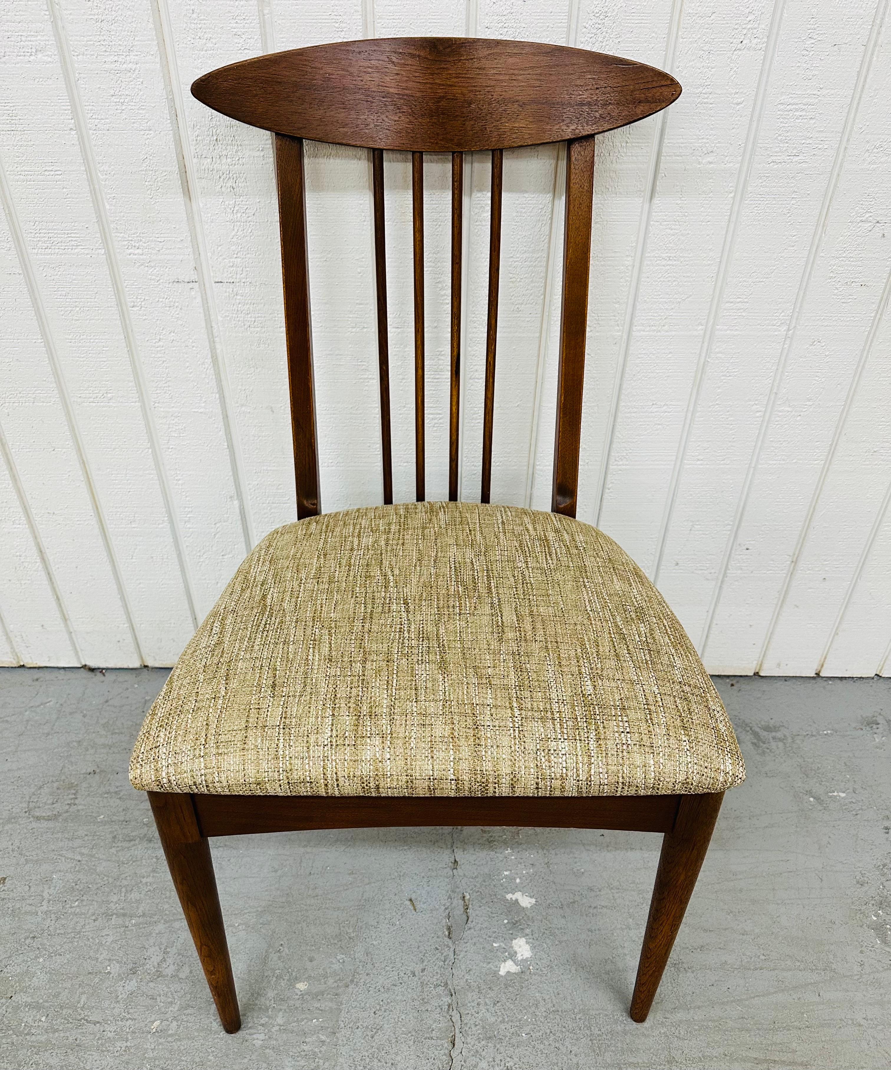 Upholstery Mid-Century Modern Broyhill Sculptra Walnut Dining Chairs - Set of 6