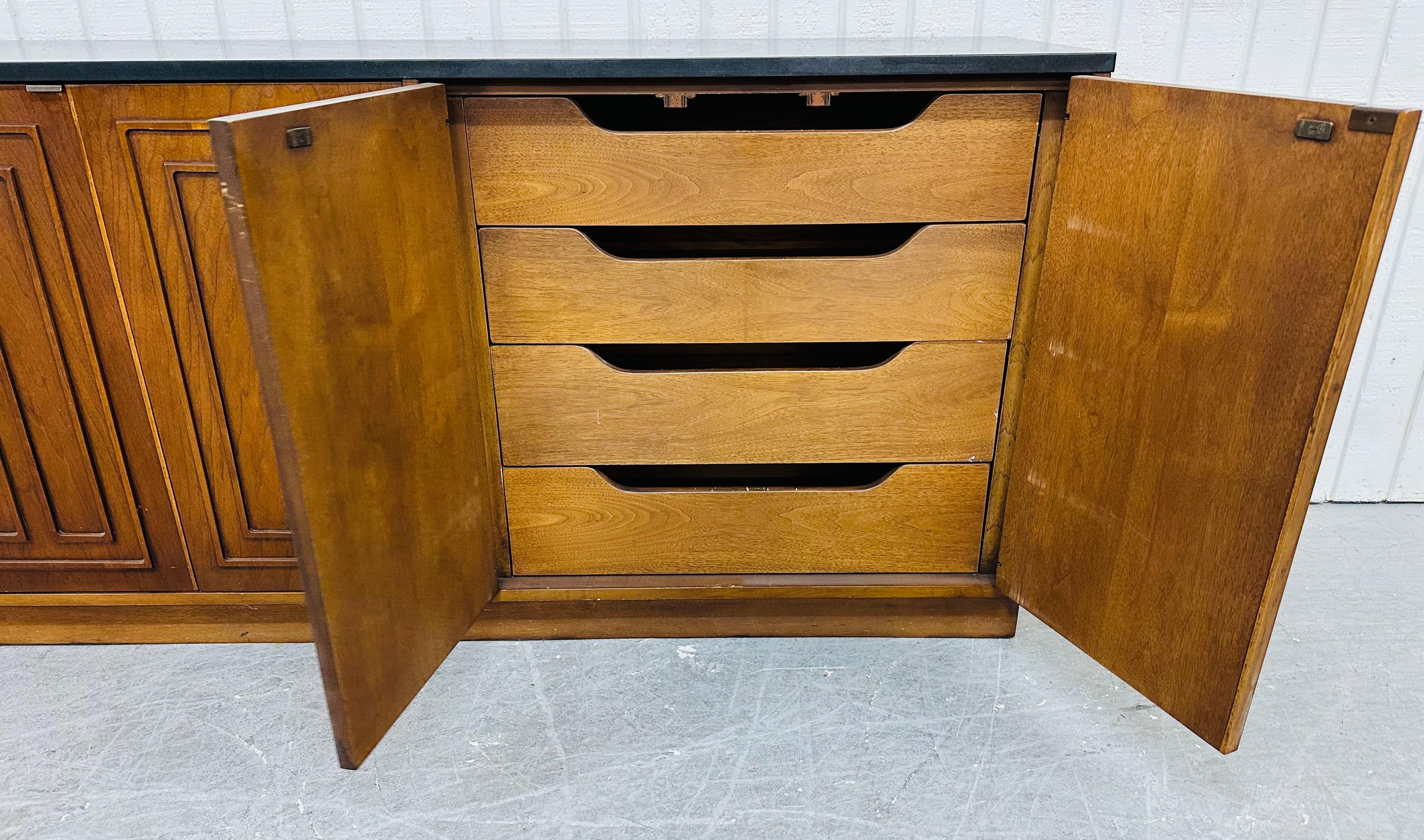 20th Century Mid-Century Modern Broyhill Sculptra Walnut Sideboard
