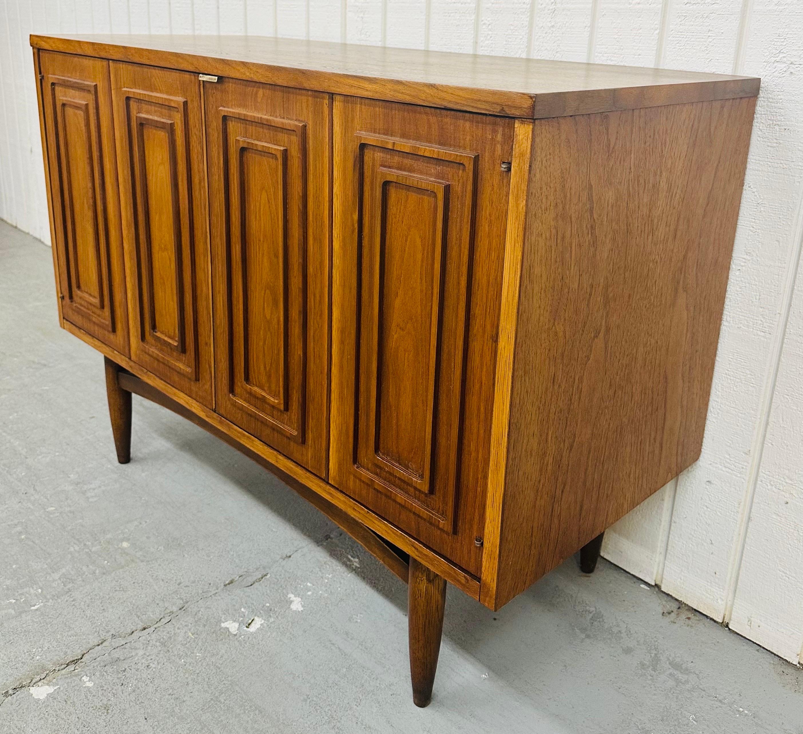 American Mid-Century Modern Broyhill Sculptra Walnut Storage Cabinet