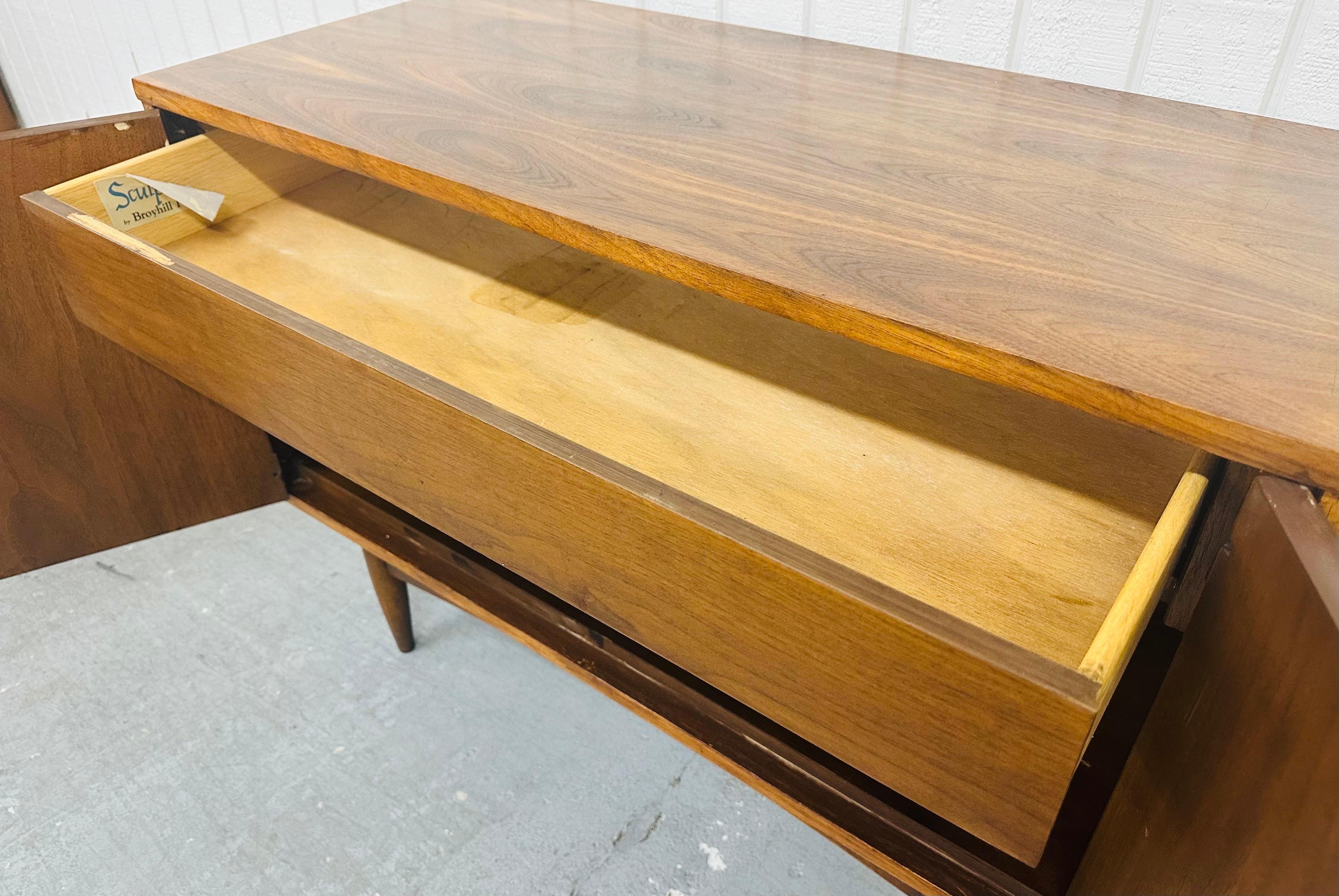 Mid-Century Modern Broyhill Sculptra Walnut Storage Cabinet 1