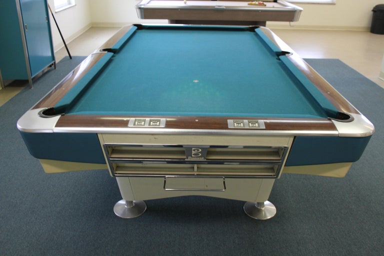 MidCentury Modern Brunswick Gold Crown I Billiards Pool Table with