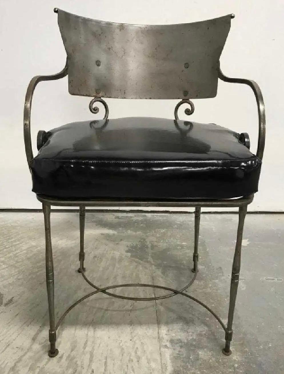 20th Century Mid-Century Modern Brush Metal Garden Armchairs