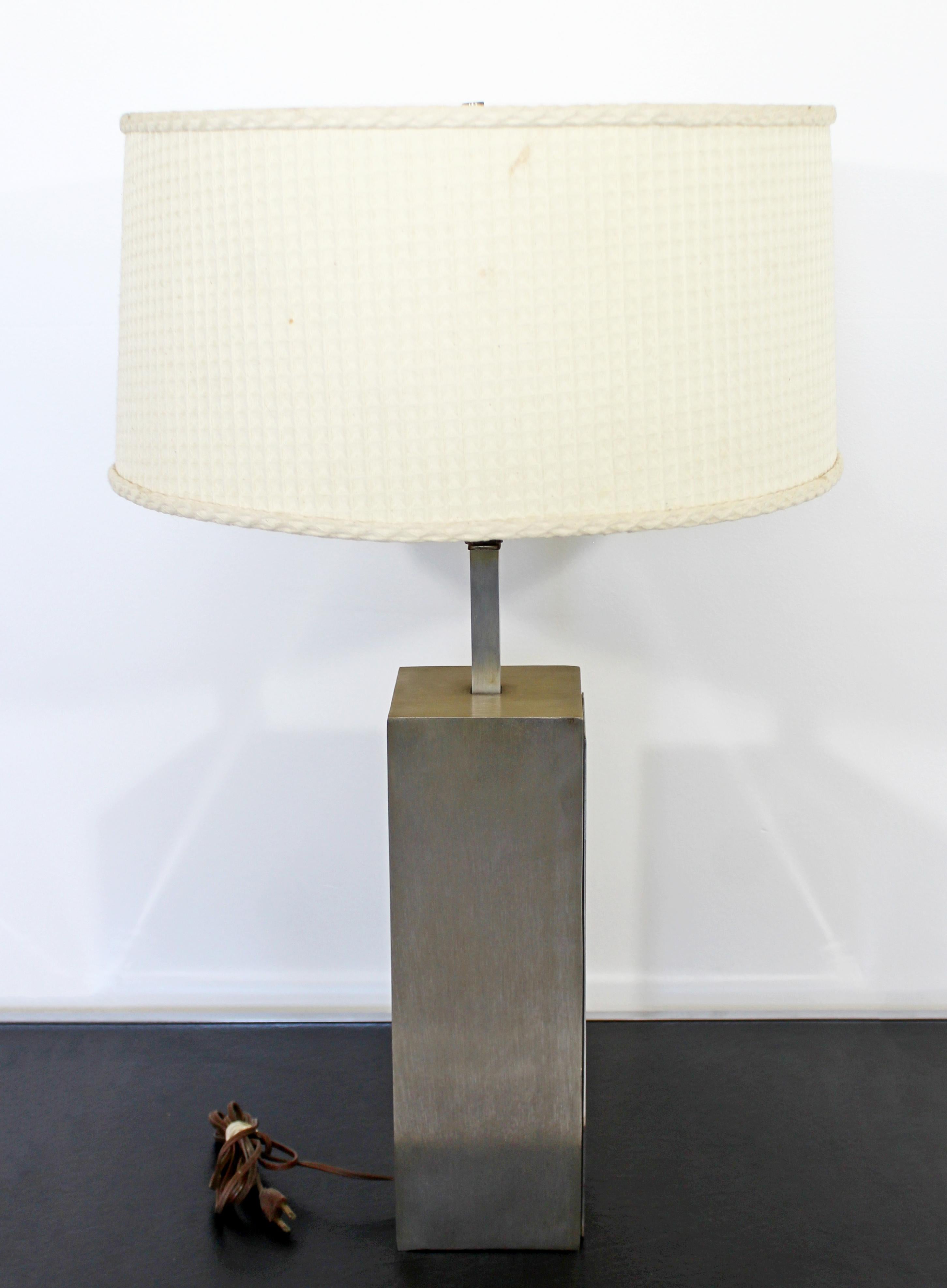 Late 20th Century Mid-Century Modern Brushed Aluminum Table Lamp by Pierre Cardin, France, 1970s