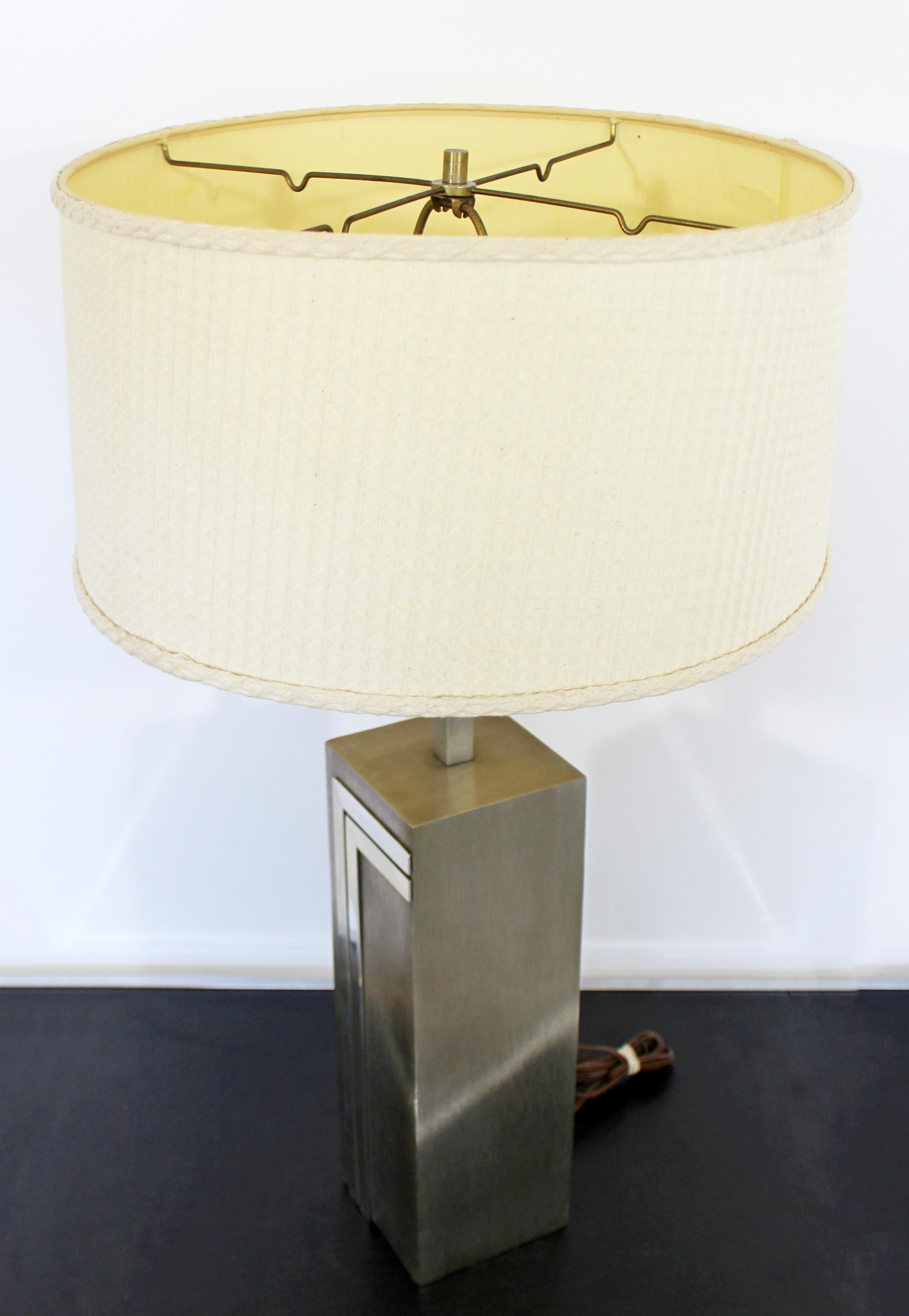 Mid-Century Modern Brushed Aluminum Table Lamp by Pierre Cardin, France, 1970s 2