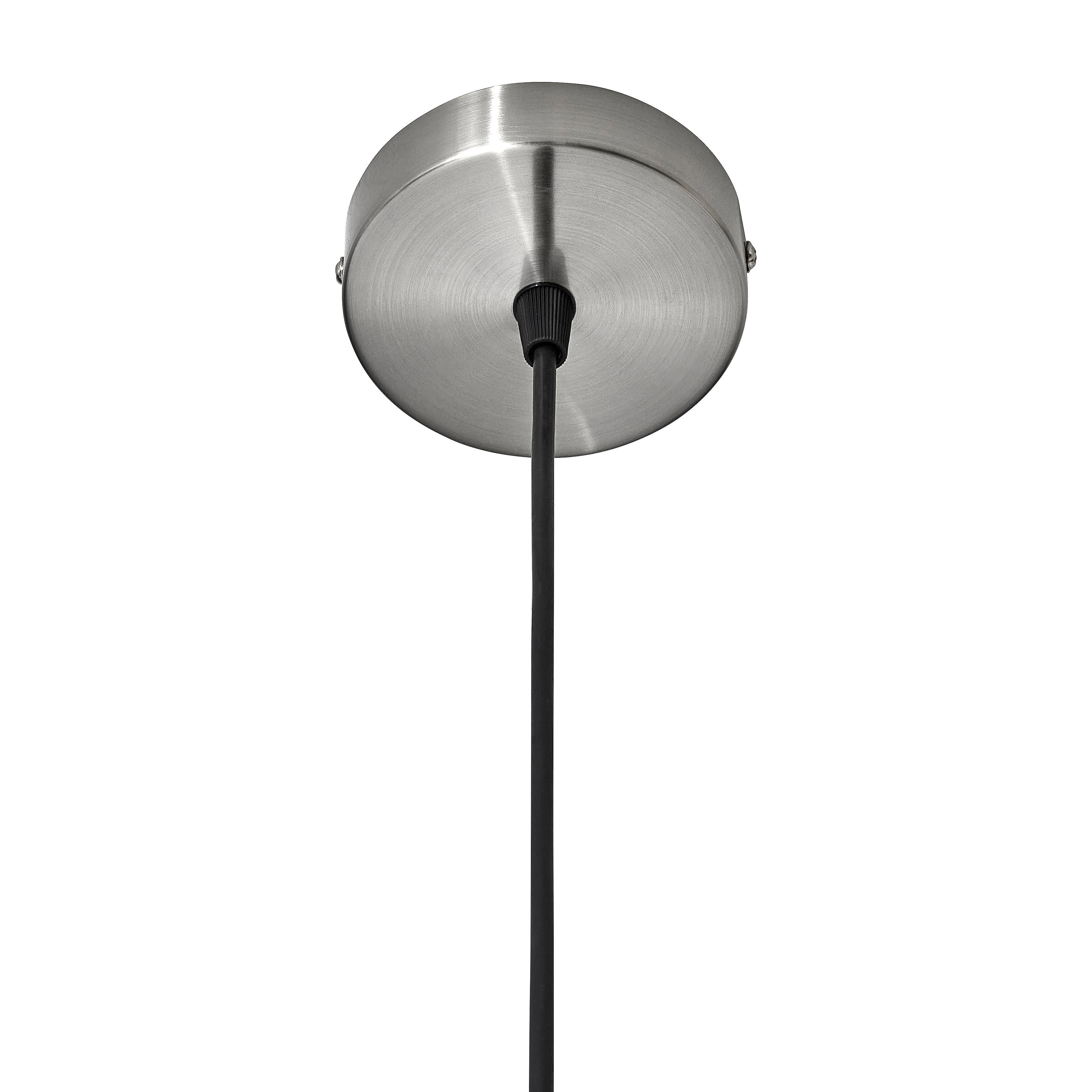 Mid-20th Century Mid-Century Modern Brushed Steel and Acrylic Pendant Lamp For Sale
