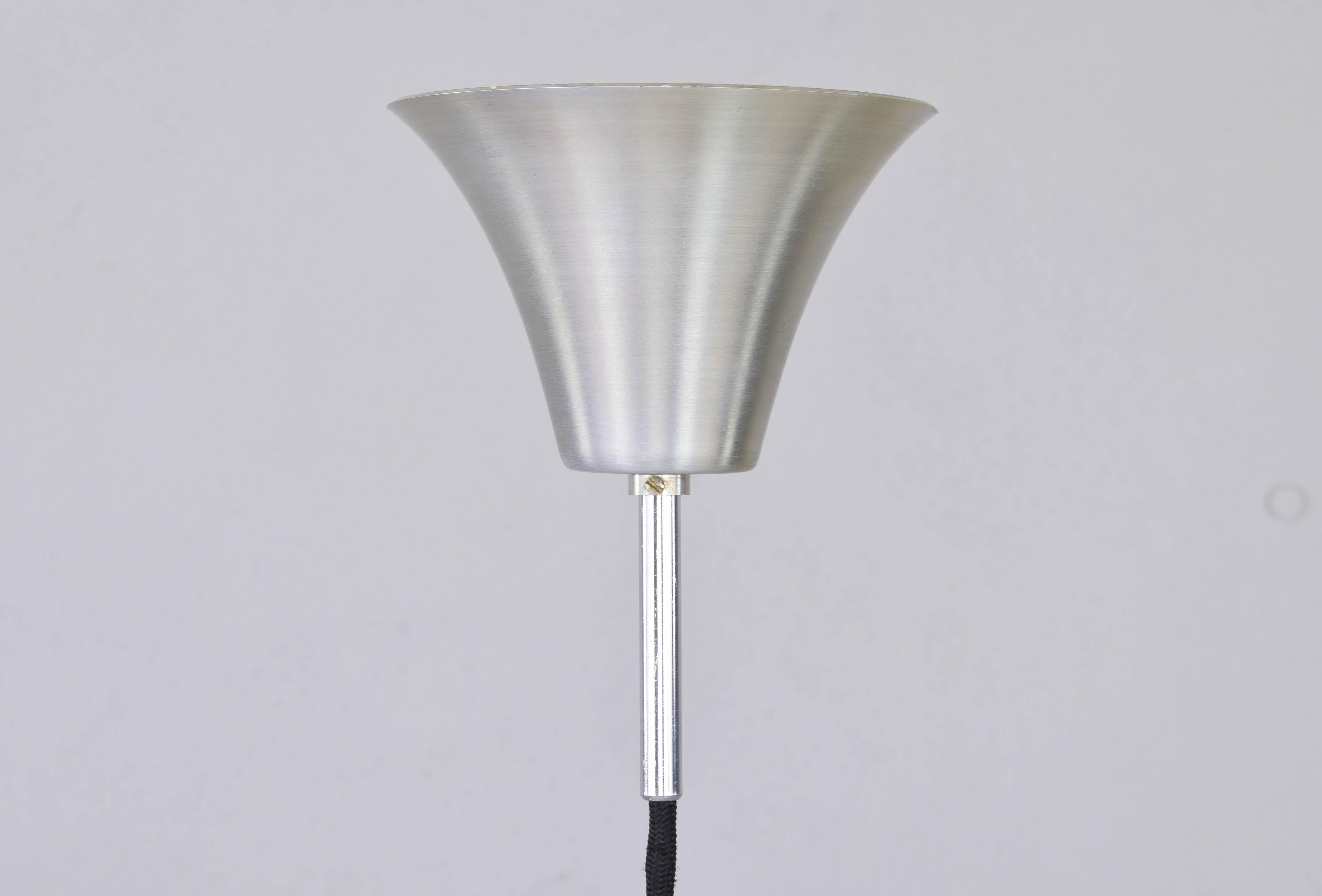 Mid-Century Modern Brushed Steel and Chrome Italian Chandelier, 1960s 10