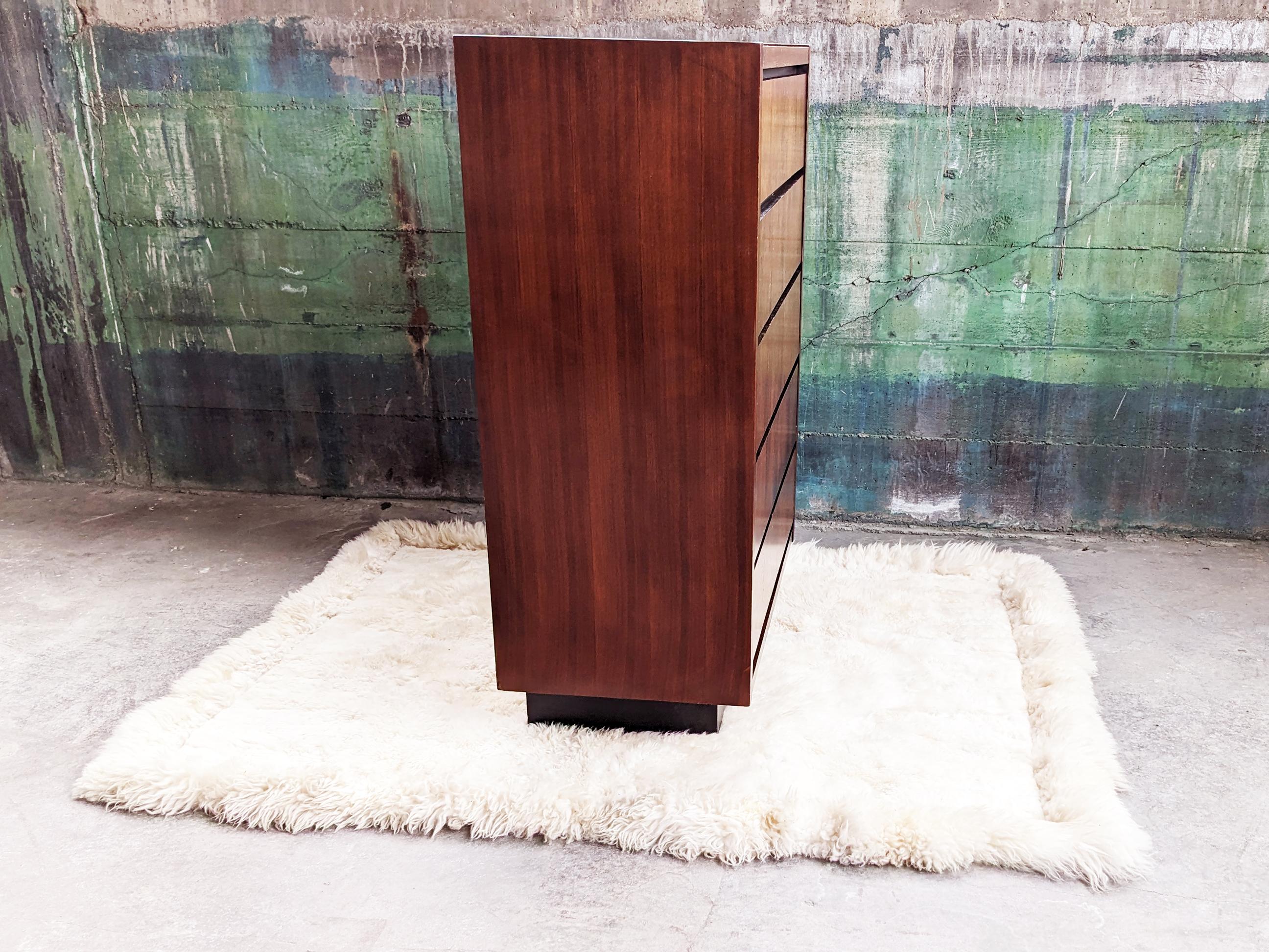 Mid-Century Modern Lane Furniture Brutalist 1970s Tallboy Dresser Storage For Sale 3