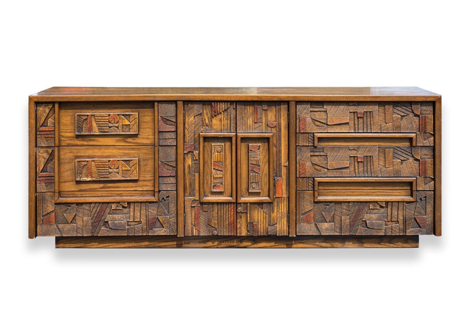 Mid-Century Modern Mobilier de chambre à coucher 2 pièces brutaliste moderne du milieu du siècle par Lane Pueblo Collection en vente