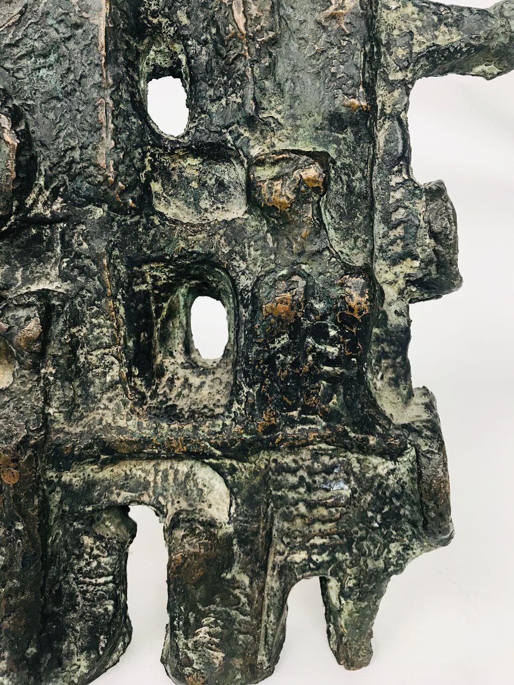 Mid-Century Modern Brutalist Abstract Bronze Sculpture Oreste Dequel 3