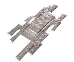 Mid-Century Modern Brutalist Abstract Metal Wall Sculpture after Curtis Jere