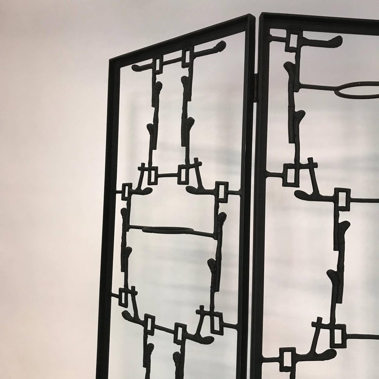 20th Century Mid-Century Modern Brutalist Abstract Room Divider Screen For Sale