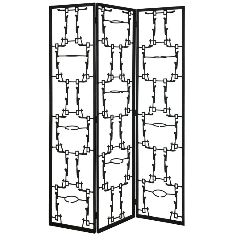Mid-Century Modern Brutalist Abstract Room Divider Screen For Sale