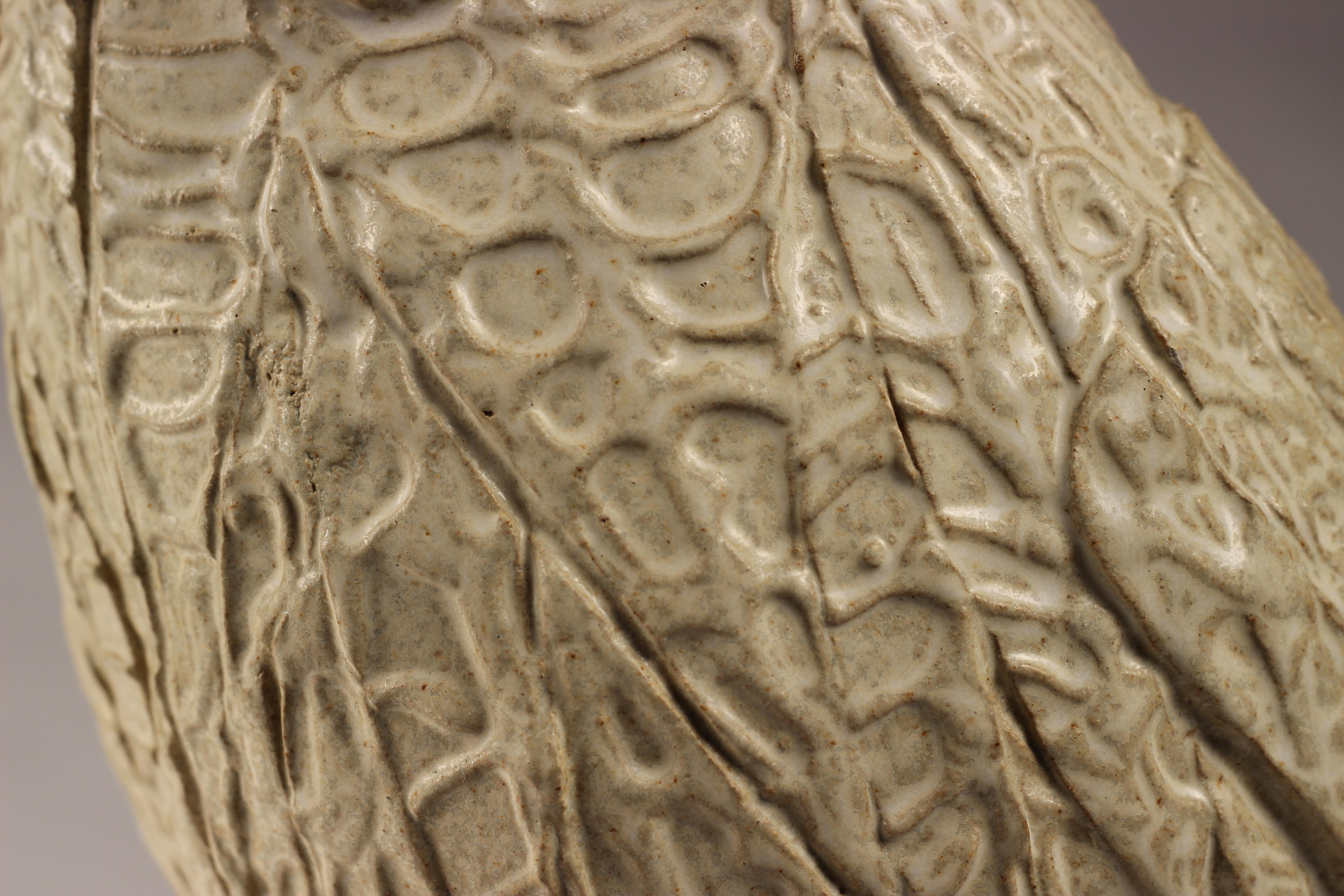 Mid-Century Modern Brutalist Animal Sculpture of a Ceramic Owl by Bernard Rooke 4