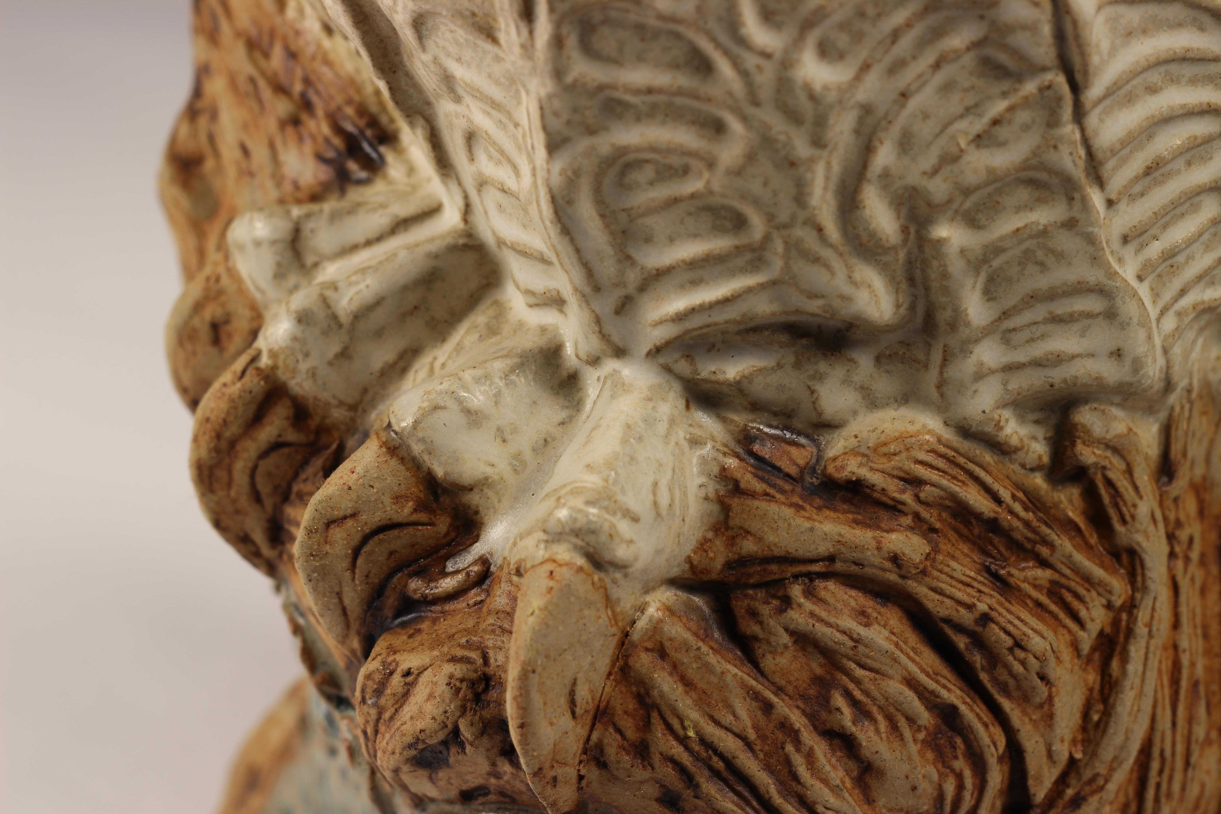 Mid-Century Modern Brutalist Animal Sculpture of a Ceramic Owl by Bernard Rooke 5