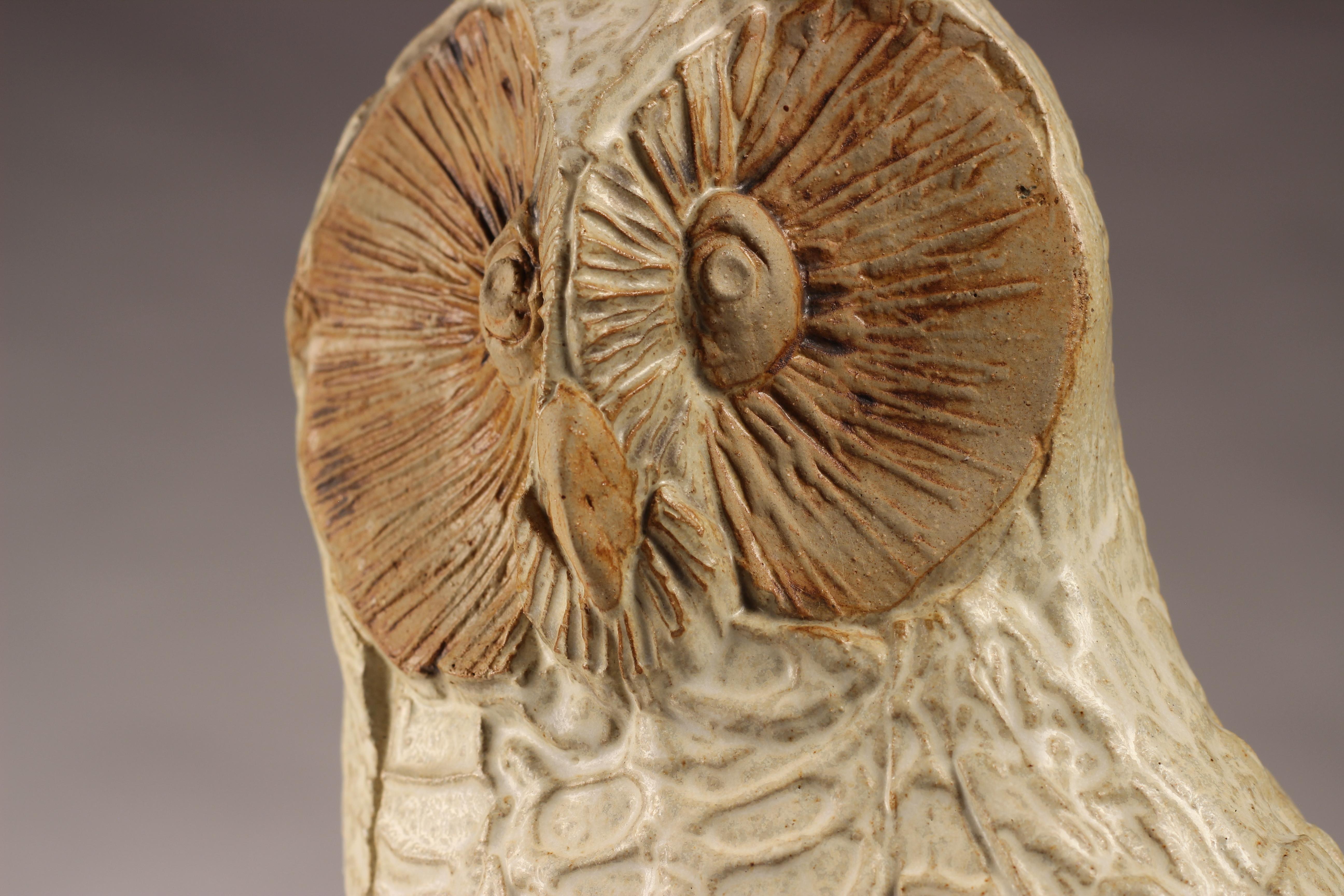 Mid-Century Modern Brutalist Animal Sculpture of a Ceramic Owl by Bernard Rooke 6