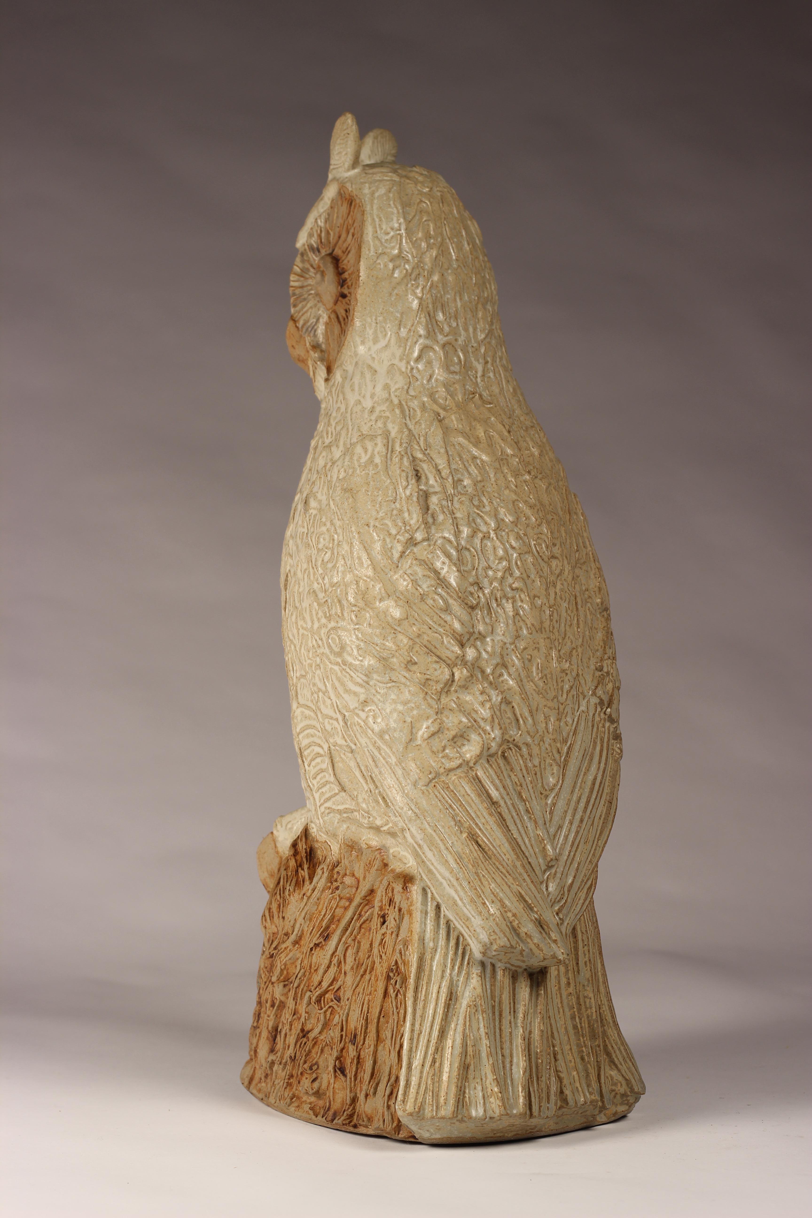 Mid-Century Modern Brutalist Animal Sculpture of a Ceramic Owl by Bernard Rooke In Good Condition In London, GB