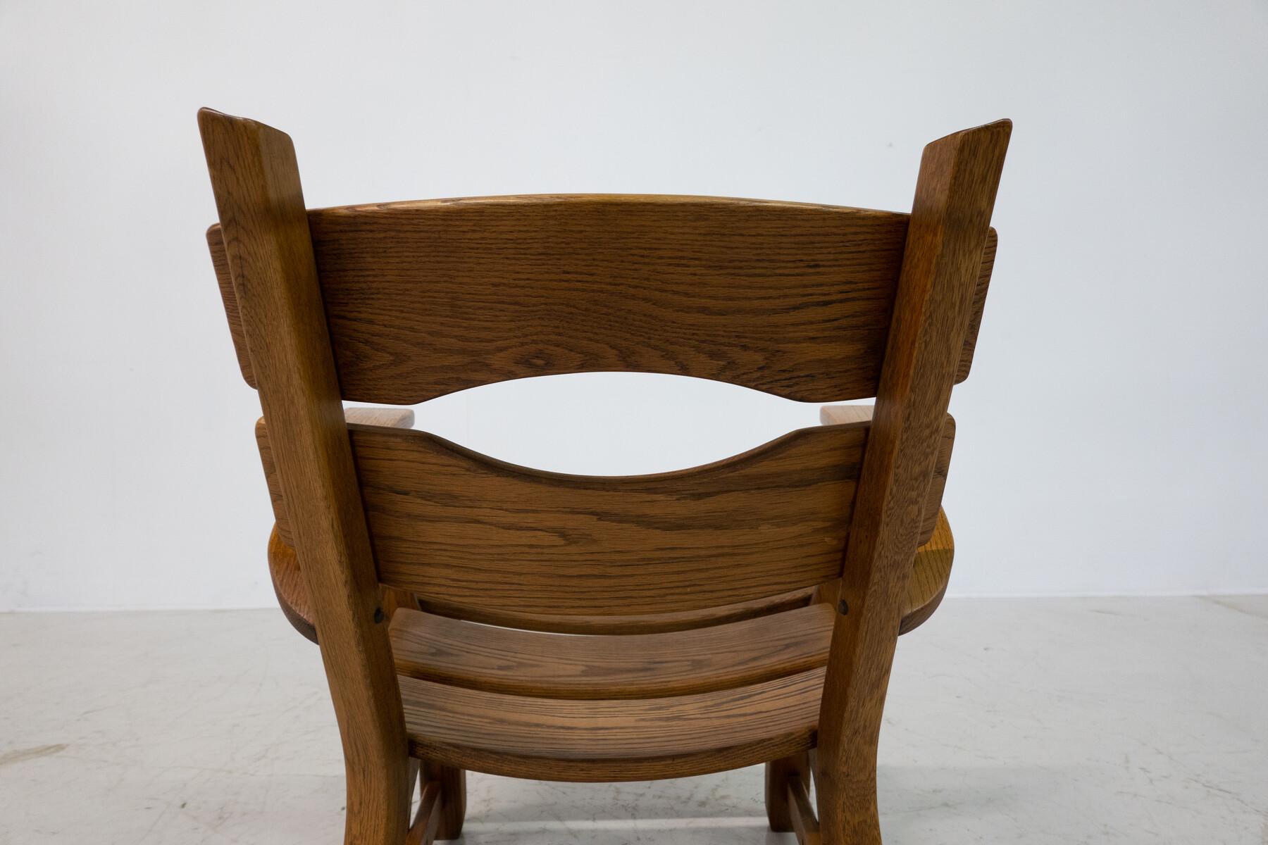 Wood Mid-Century Modern Brutalist Armchair, Dittmann & Co, 1970s- Sold Individually For Sale
