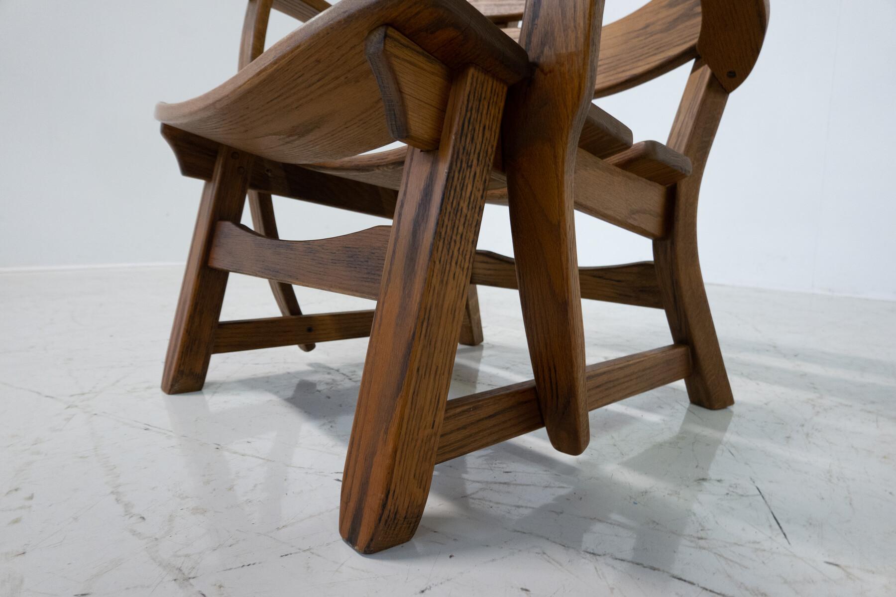 Brutalistischer Sessel der Jahrhundertmitte, Dittmann & Co, 1970- Einzeln verkauft (Holz) im Angebot