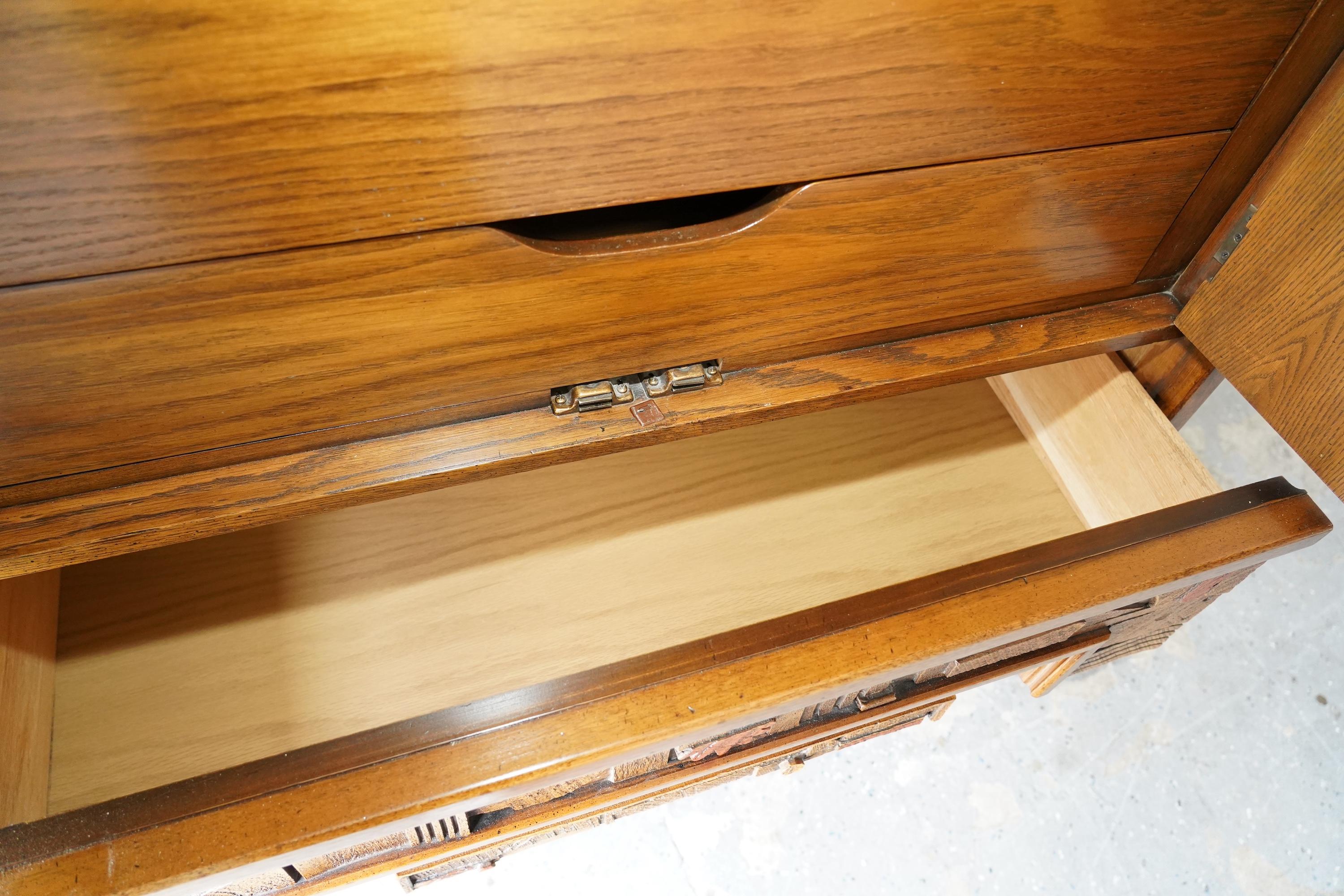 Mid-Century Modern Brutalist Armoire Dresser by Lane “Pueblo Line” For Sale 4