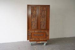 Mid-Century Modern Brutalist Armoire Dresser by Lane “Pueblo Line”