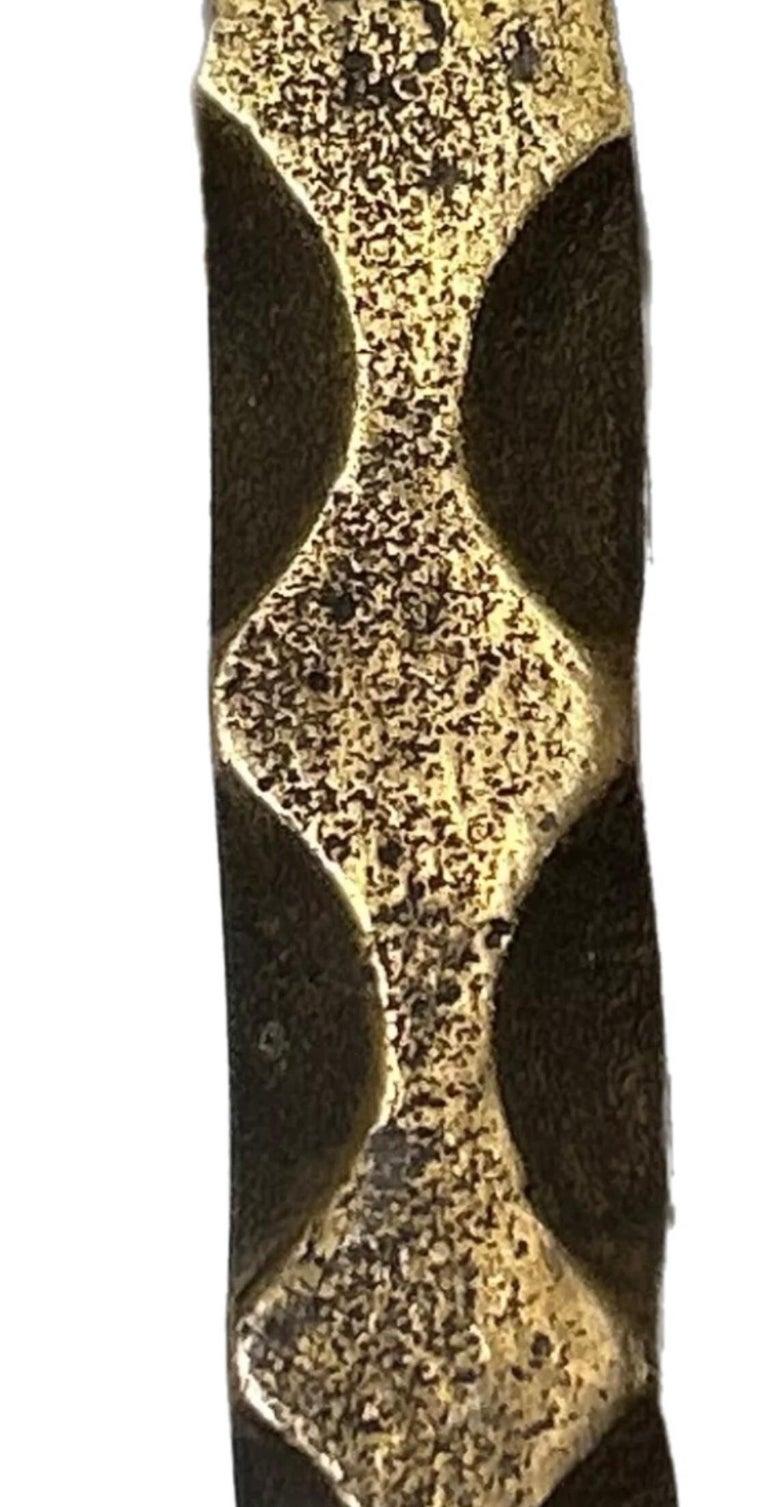 Mid Century Modern Brutalist Artisan Hammered Brass Door Knocker One of a Kind For Sale 2