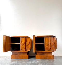 Mid Century Modern Brutalist Brasilia Style Nightstands