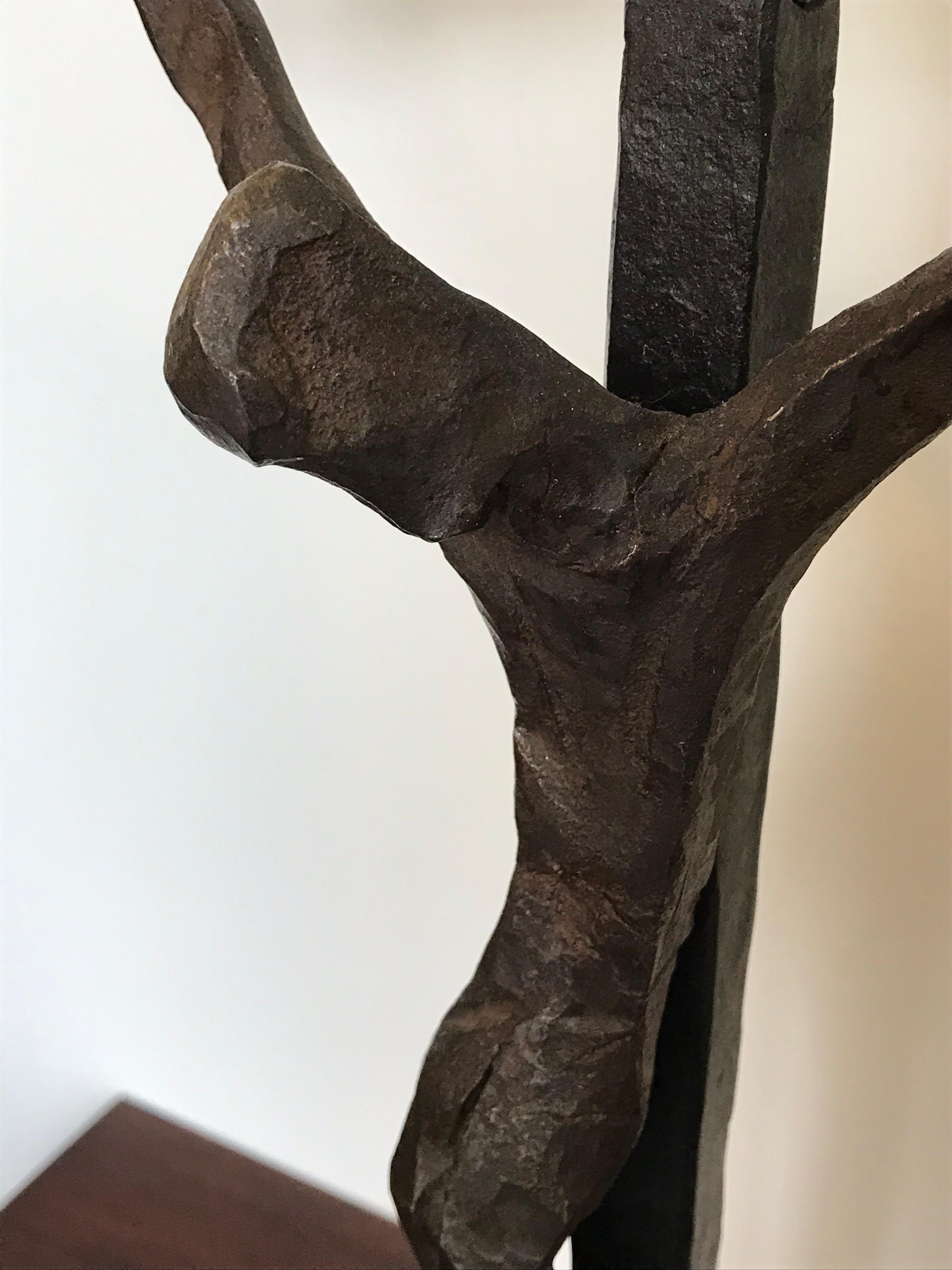 Mid-Century Modern Brutalist Bronze Large Crucifix, Germany In Good Condition In Bedford Hills, NY